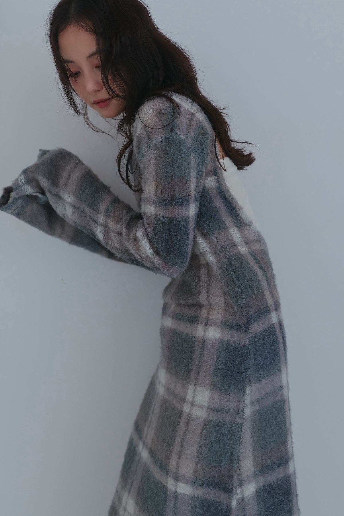 sheer checked one-piece