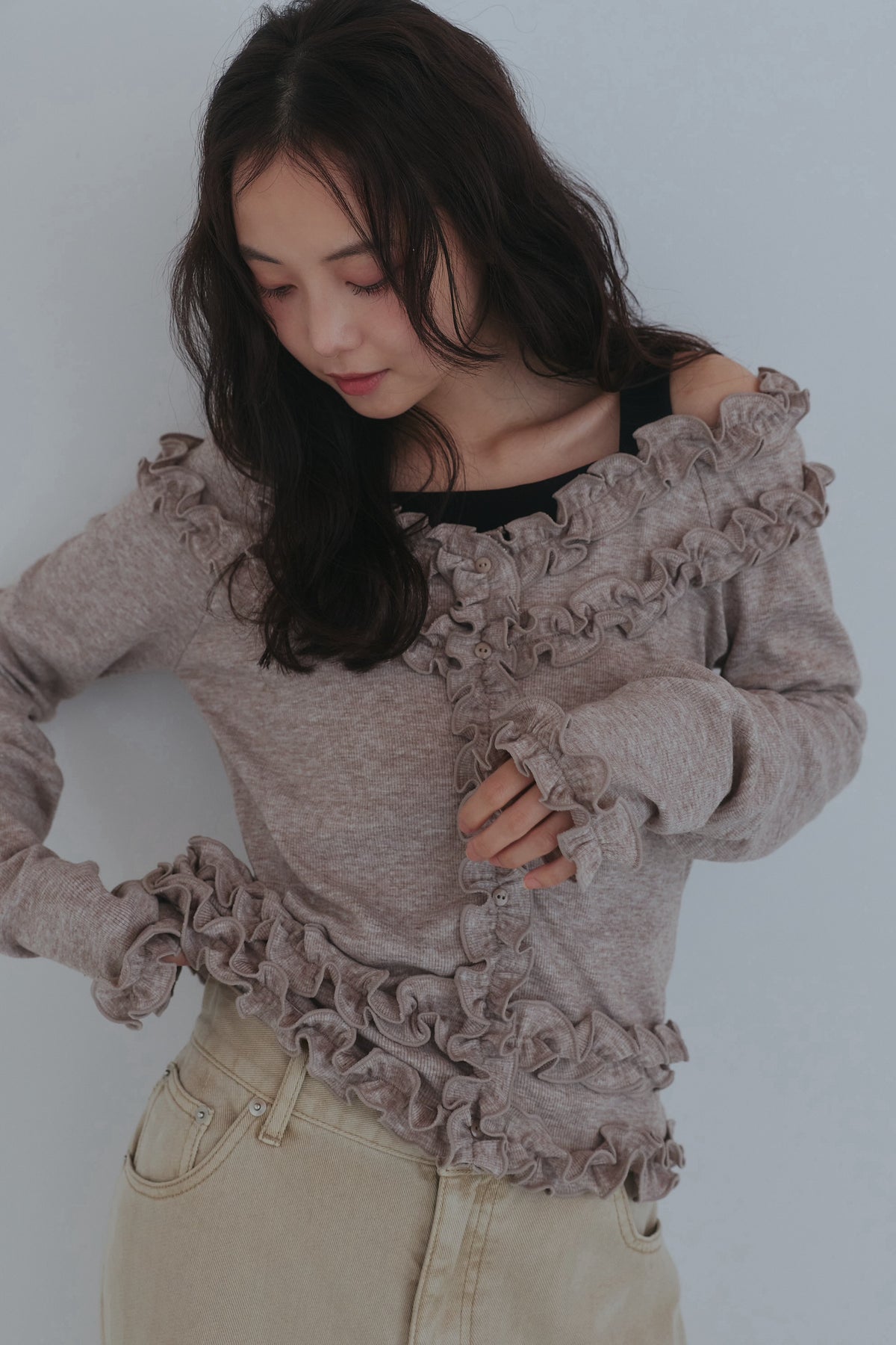 bicolor layered rib knit