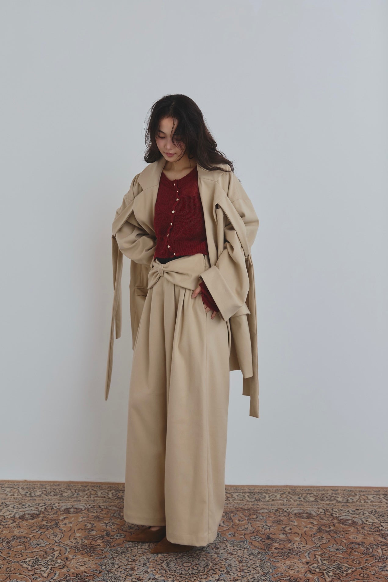 waist ribbon design pants