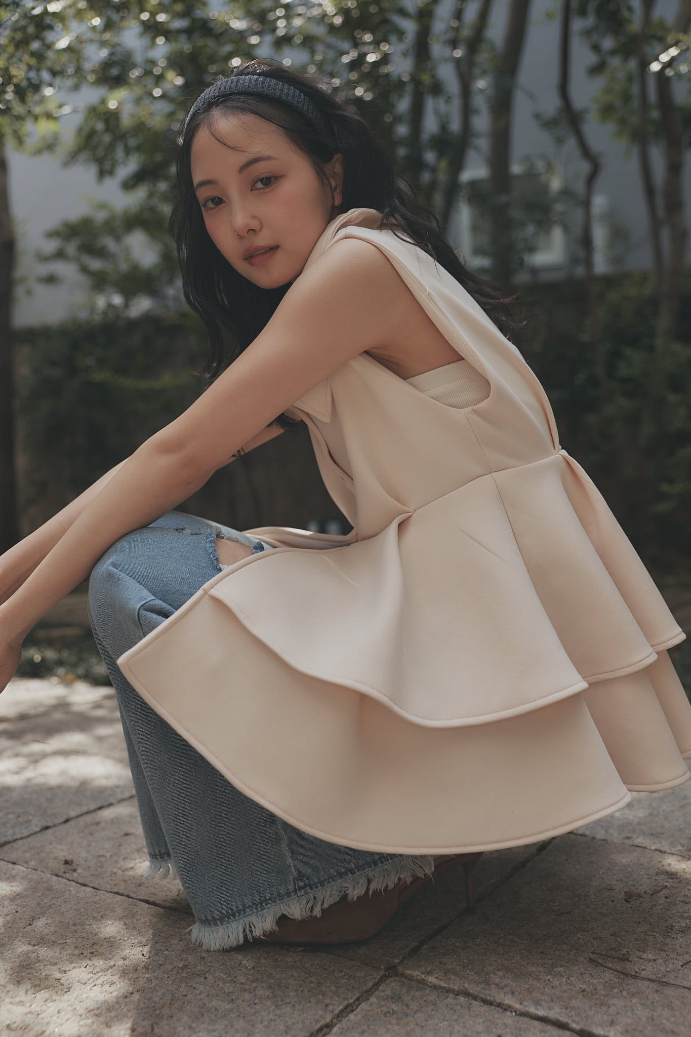 collar design peplum tops