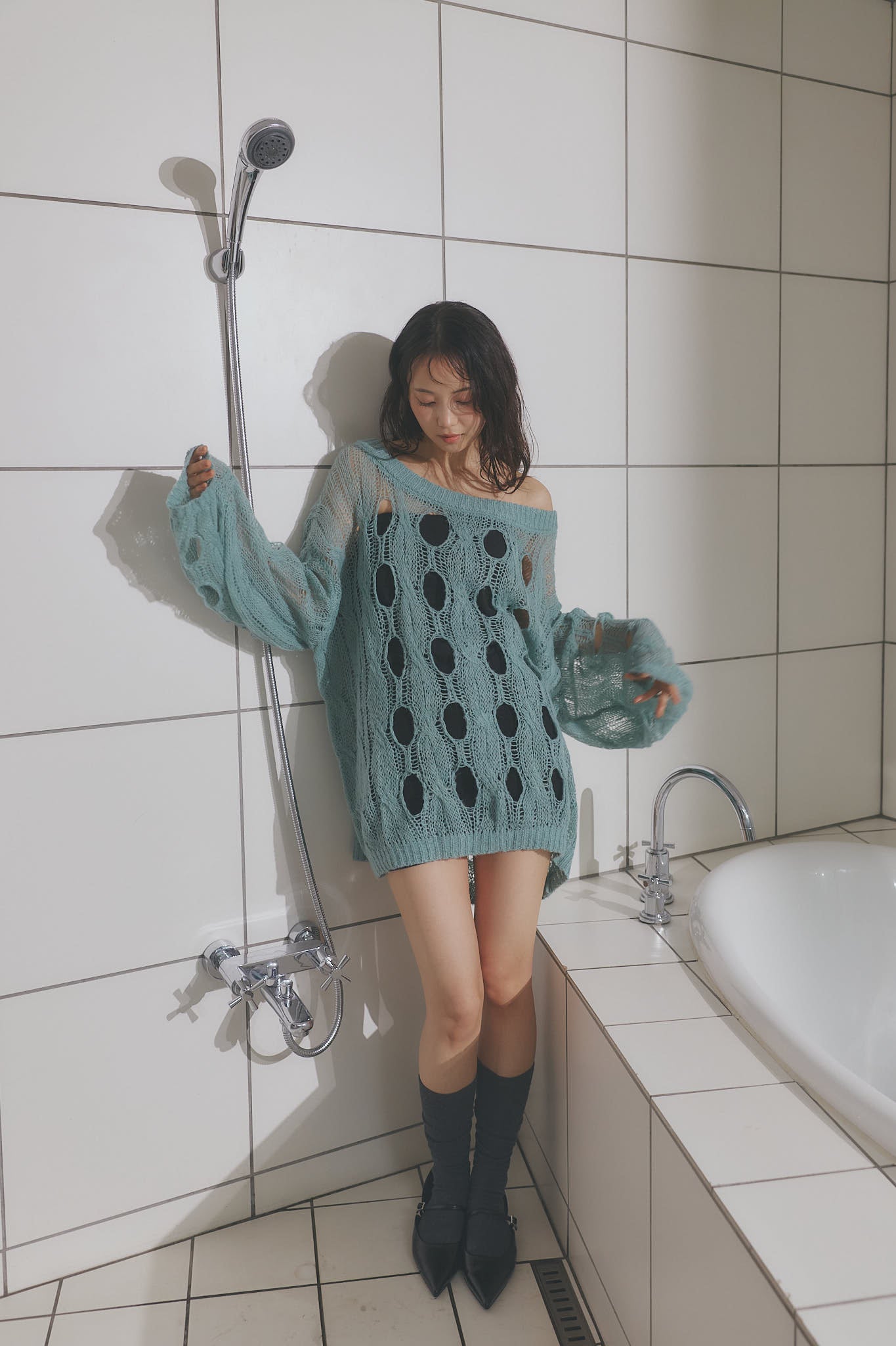 cloudy sheer knit