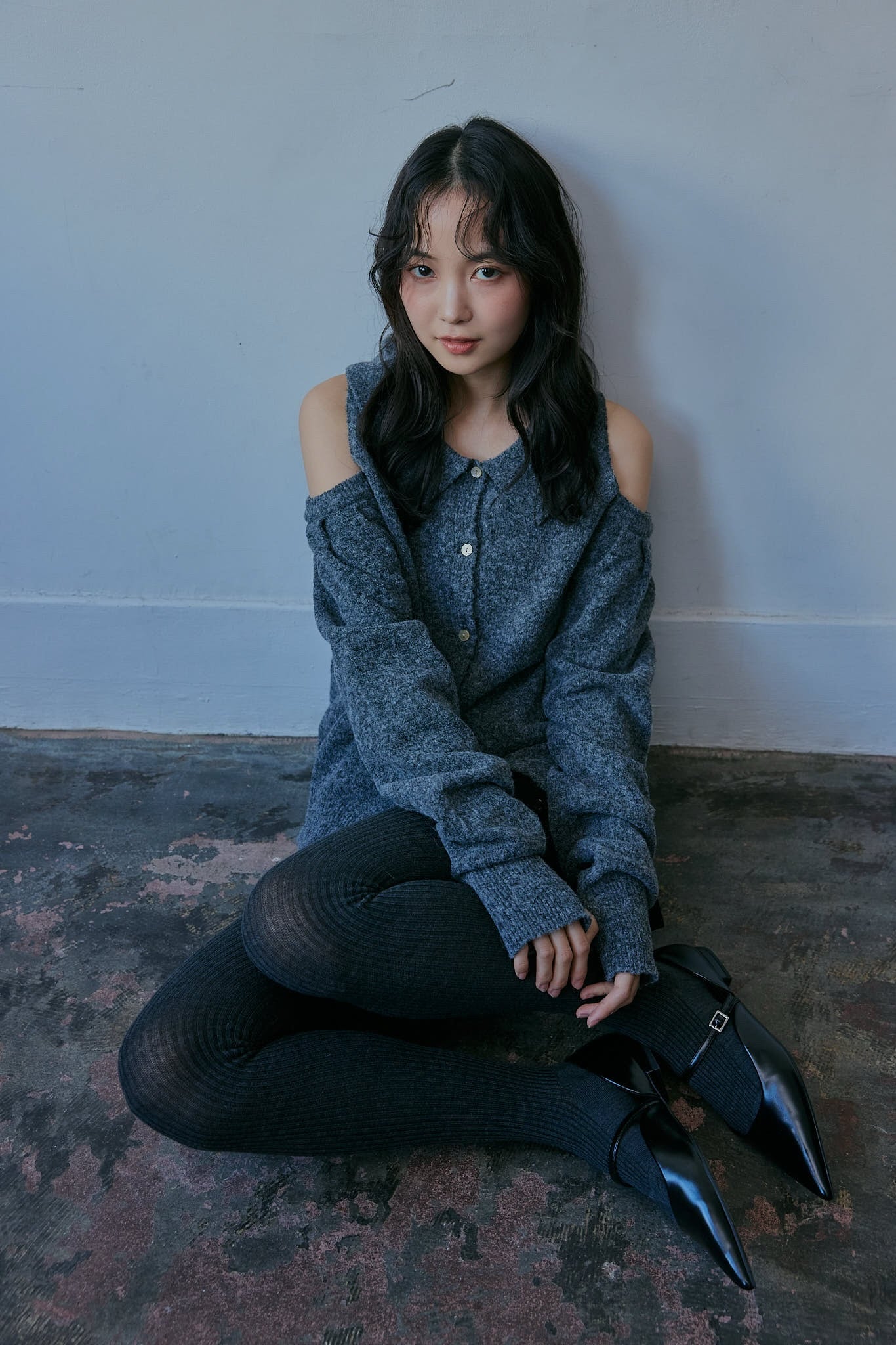 collar design shoulder knit