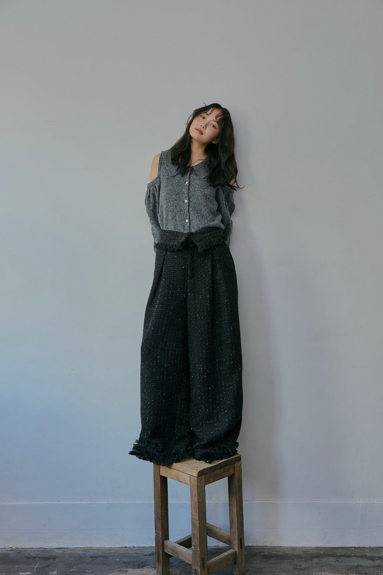 collar design shoulder knit