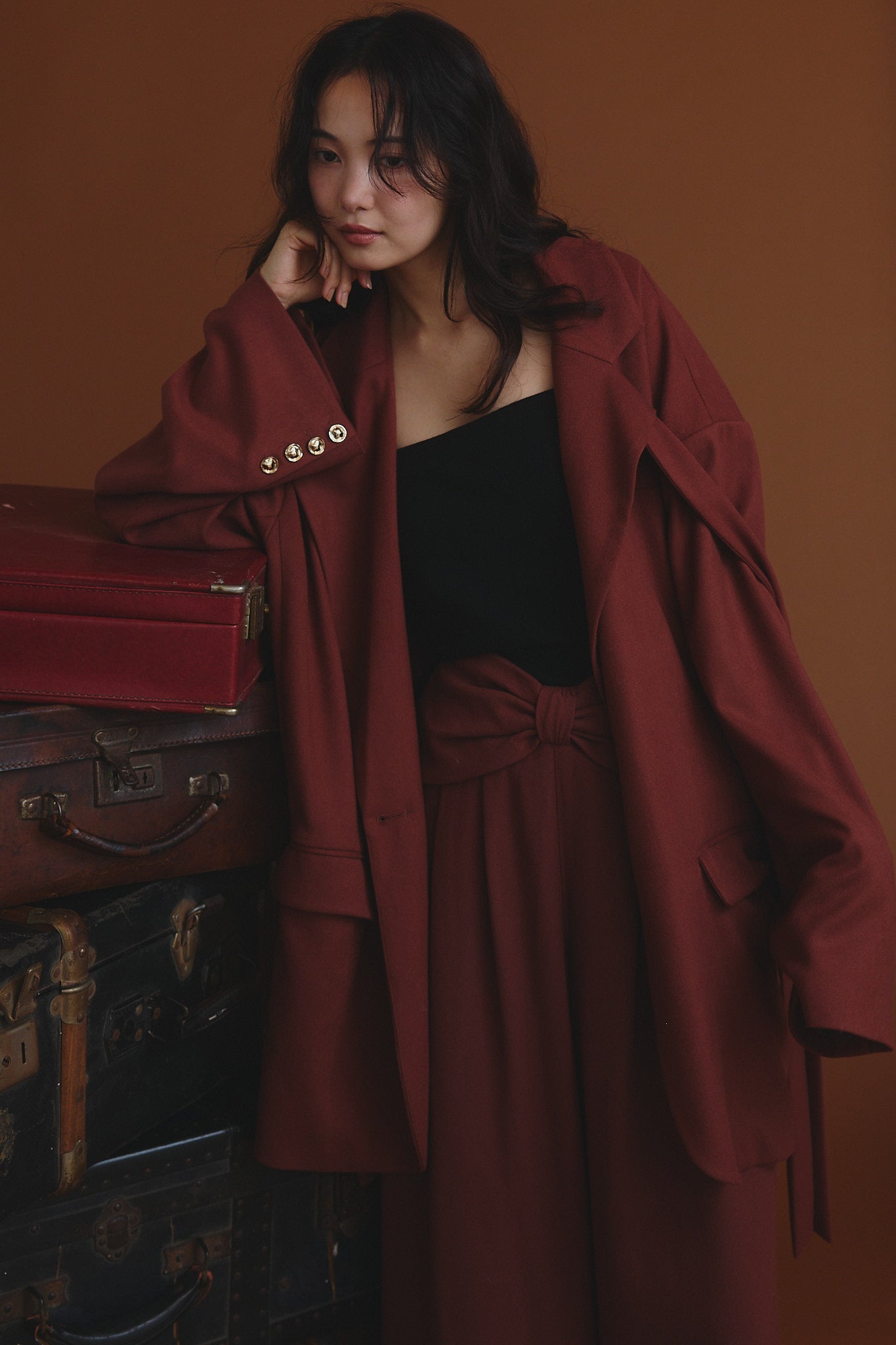 waist ribbon design pants