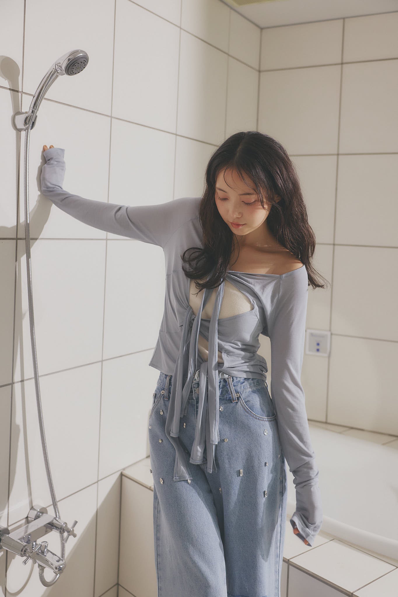 tie design sheer tops