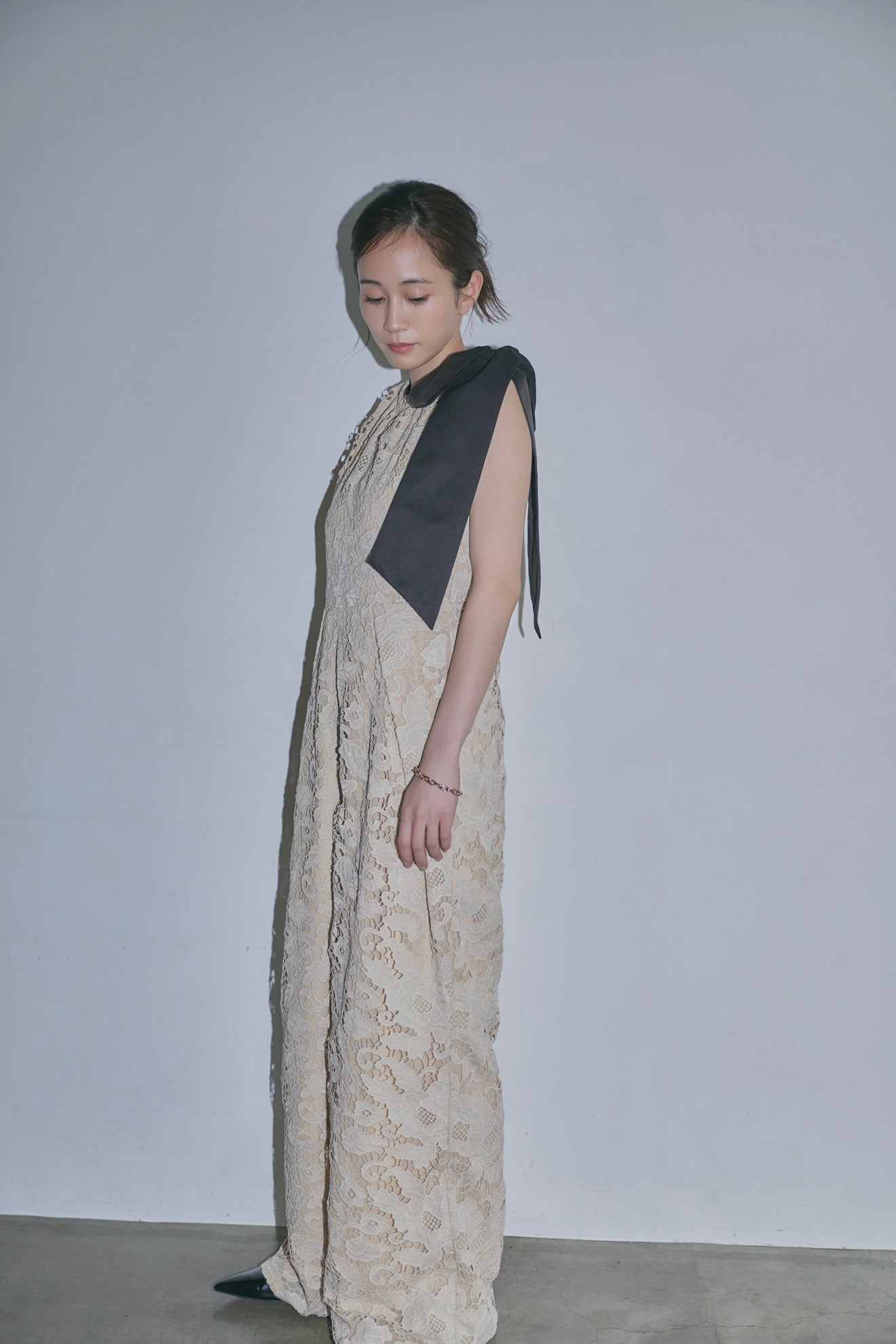 ribbon shoulder lace combinaison