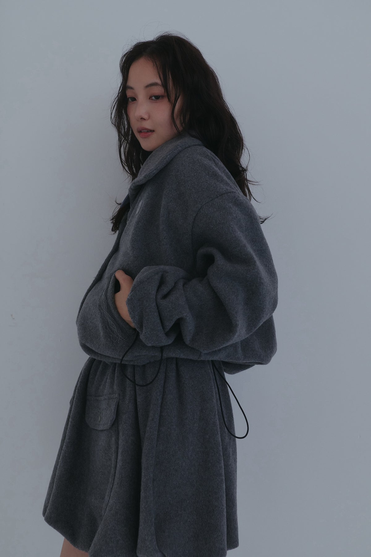 lace pocket fleece jacket