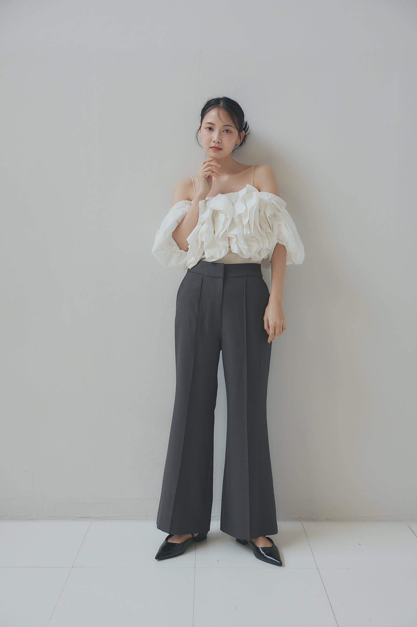 layered rap flare pants