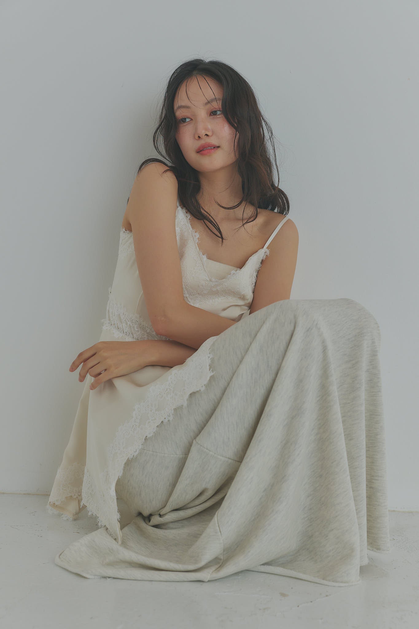 asymmetry lace camisole