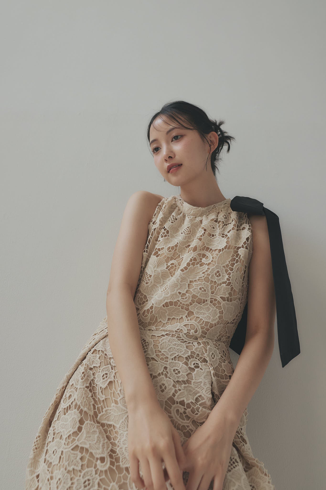 ribbon shoulder lace combinaison