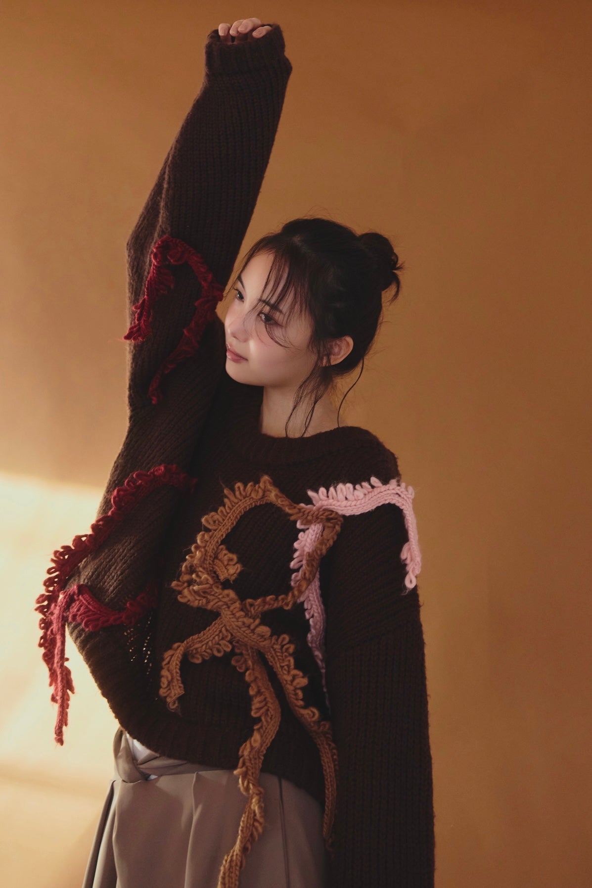 asymmetry fringe knit