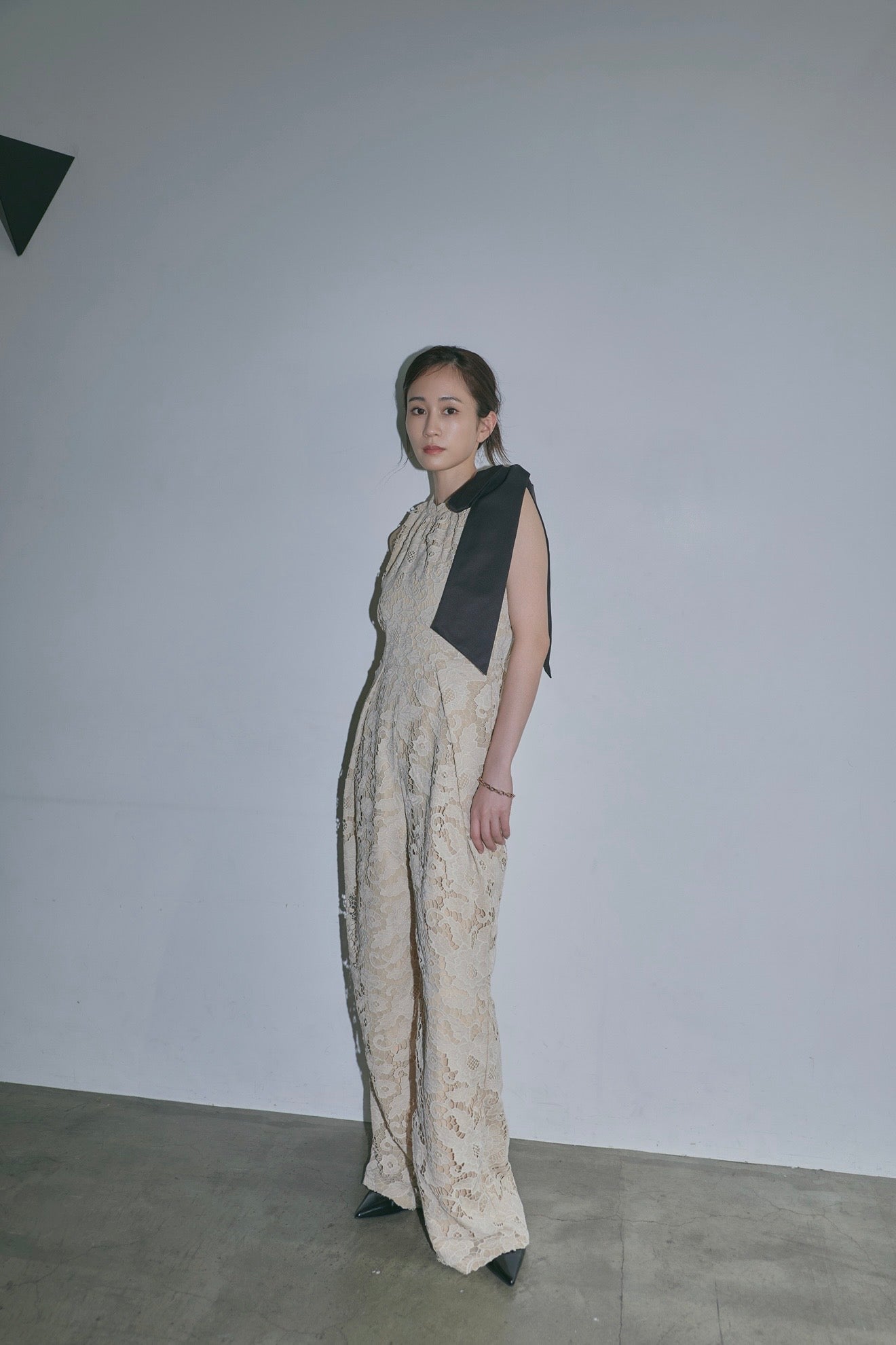 ribbon shoulder lace combinaison