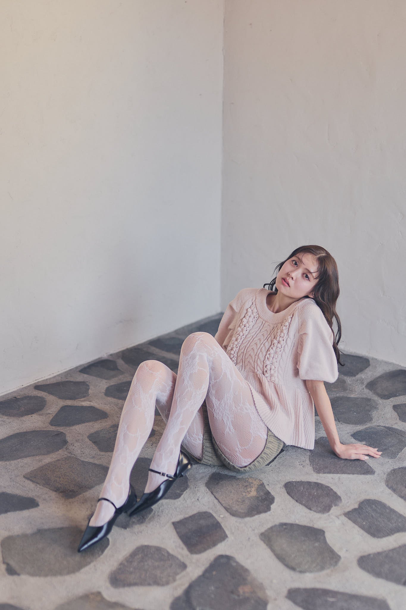 flower cable design knit