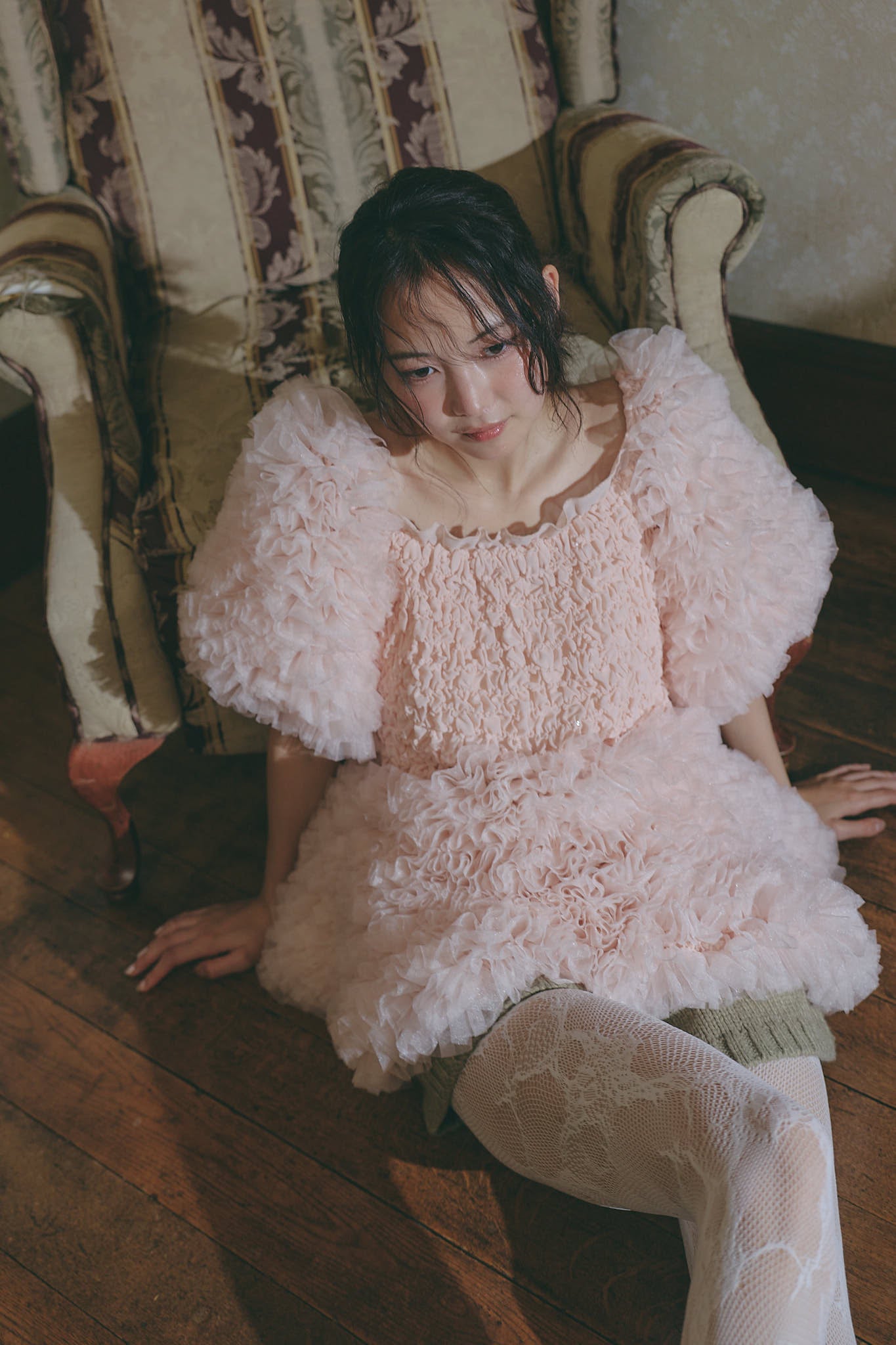 soft sparkle tulle blouse