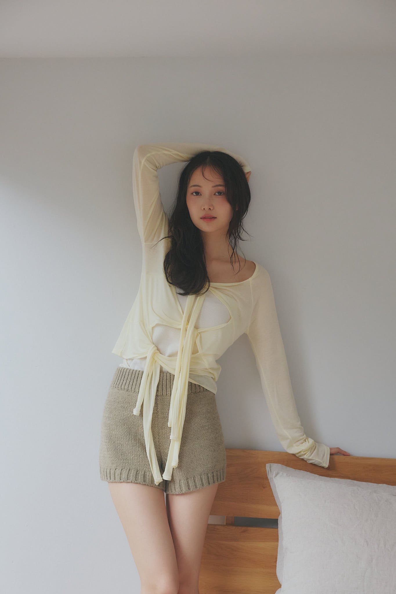 tie design sheer tops