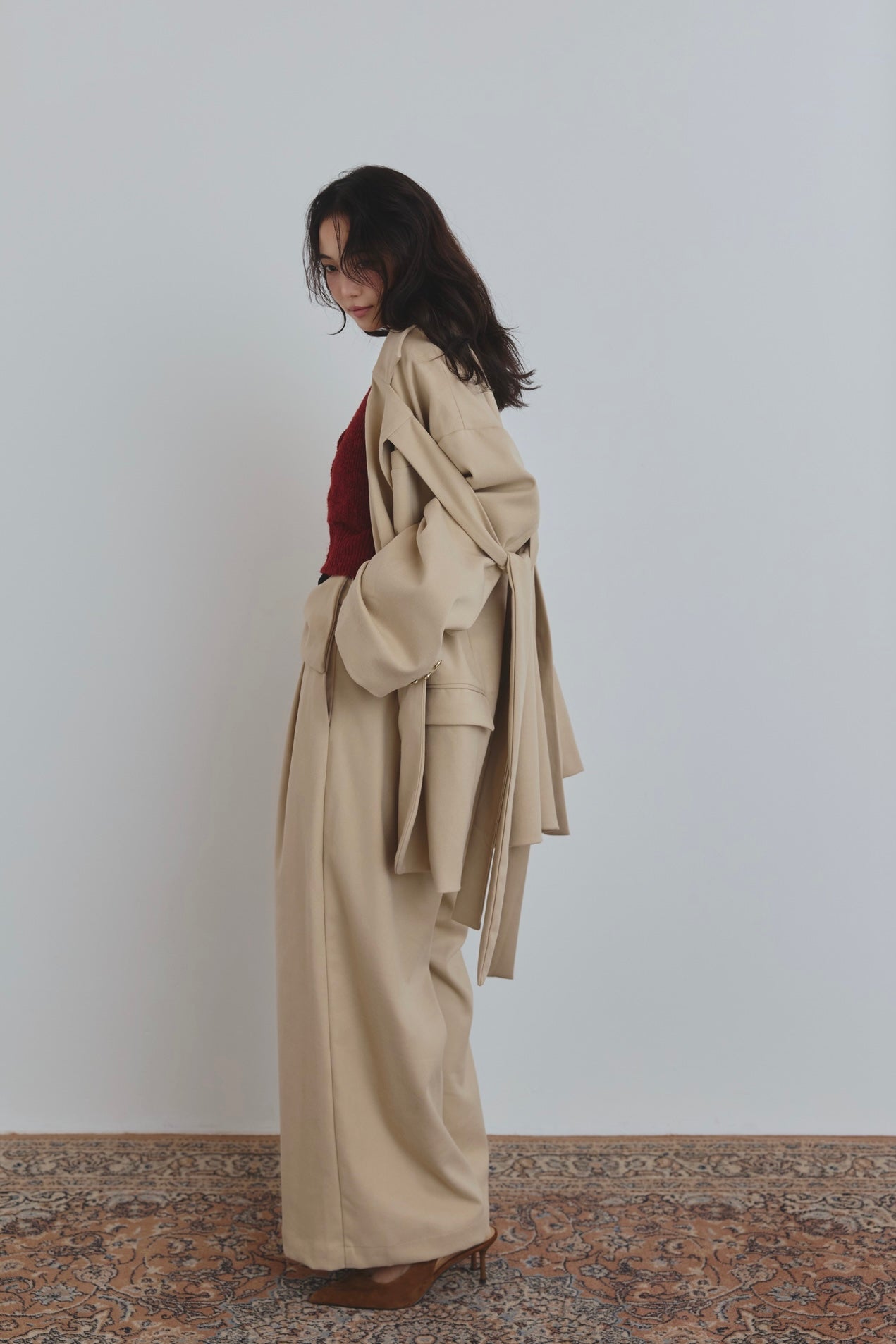 waist ribbon design pants
