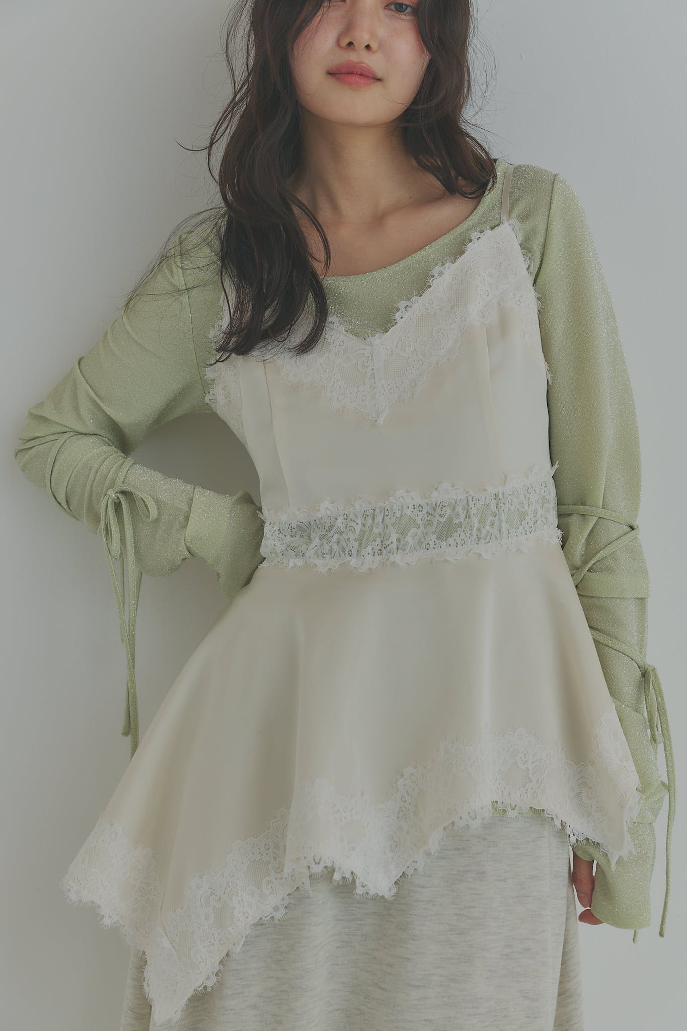 asymmetry lace camisole