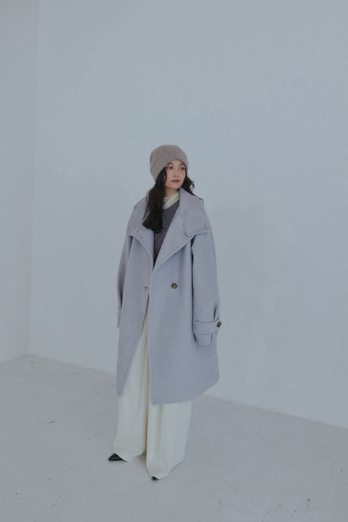 wrap collar medium coat