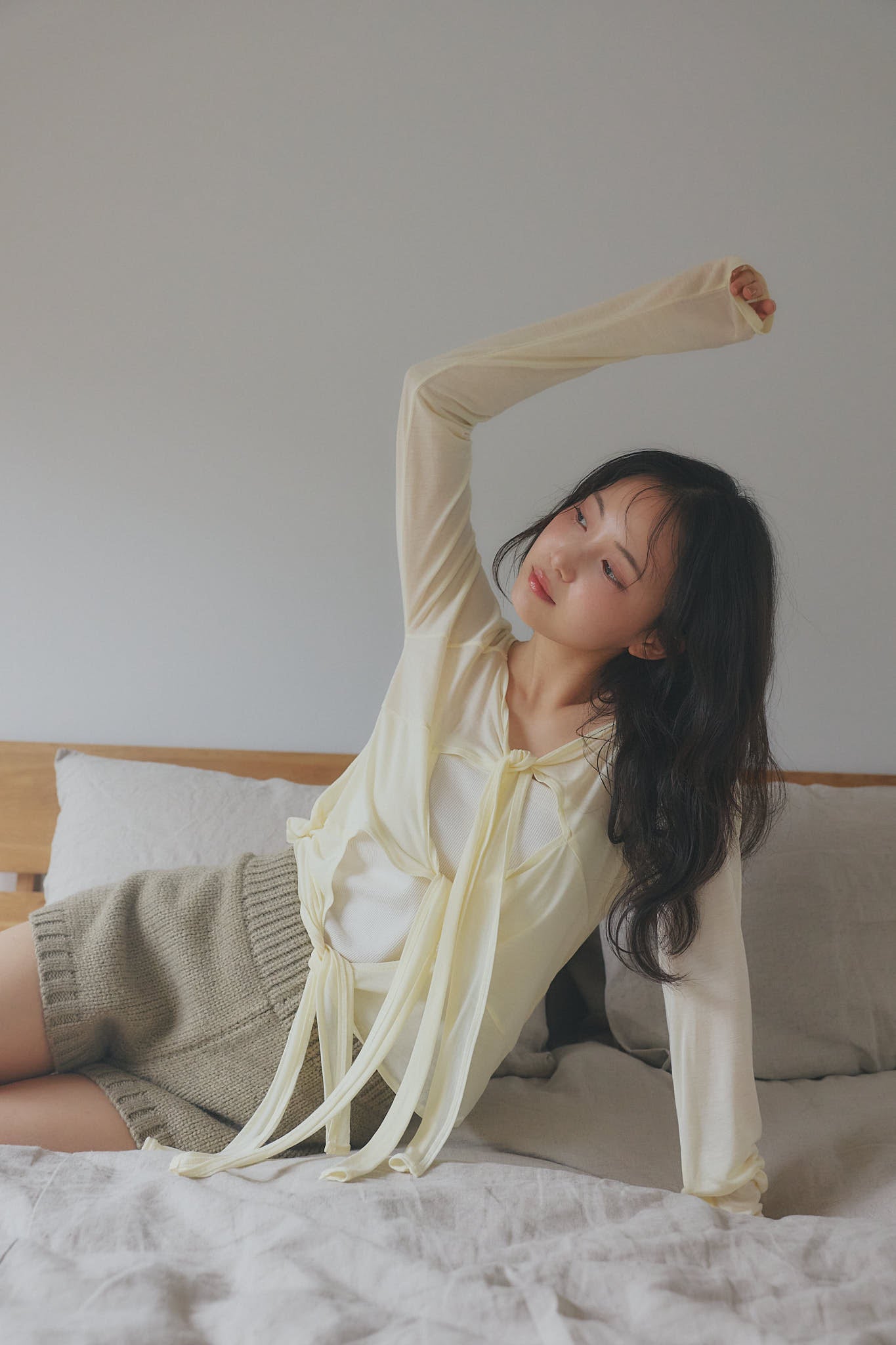 tie design sheer tops
