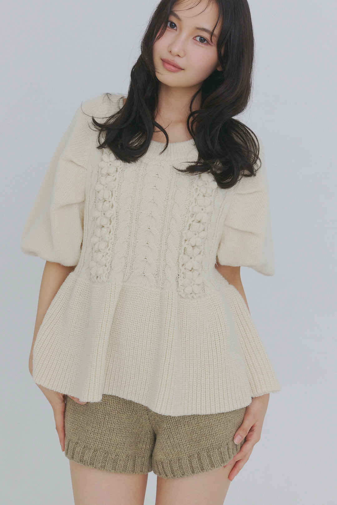 flower cable design knit