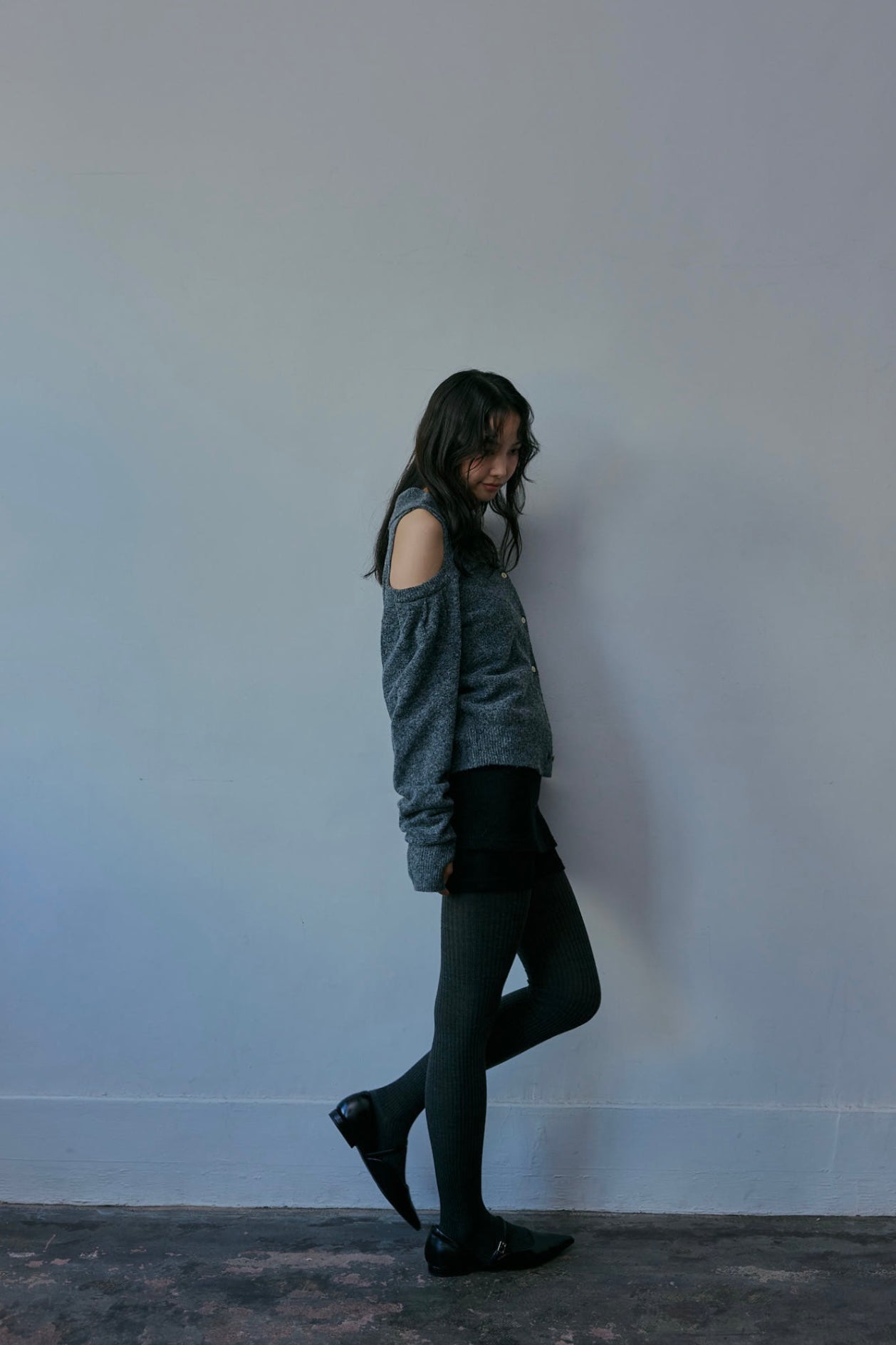 collar design shoulder knit