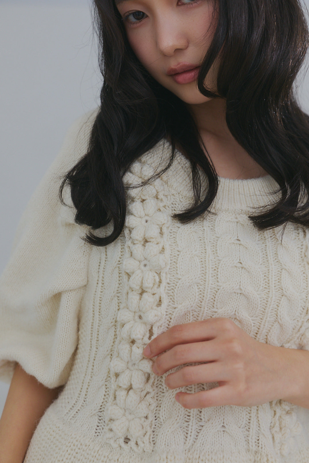 flower cable design knit