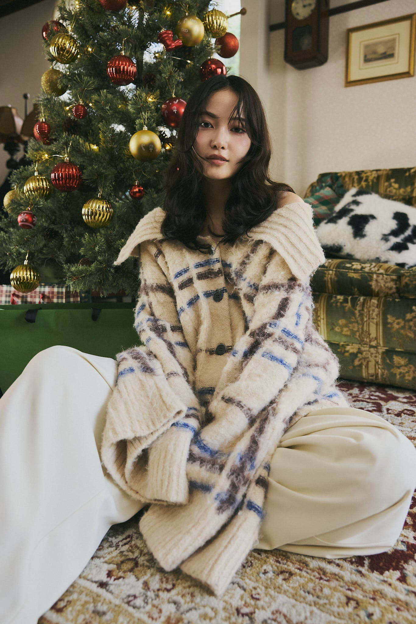 checked pattern knit