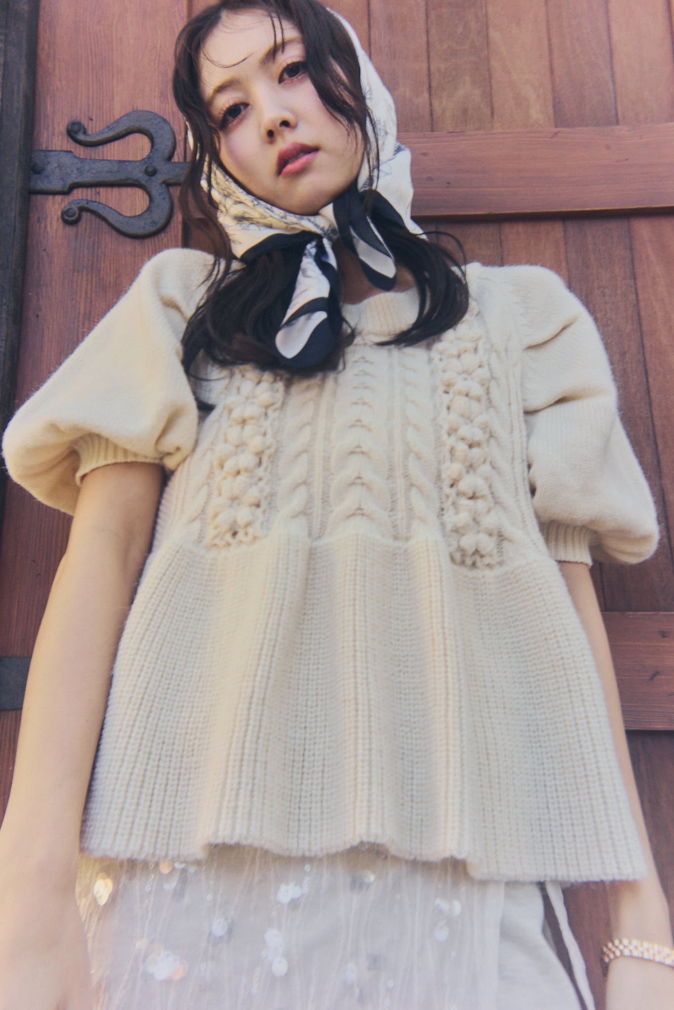 flower cable design knit