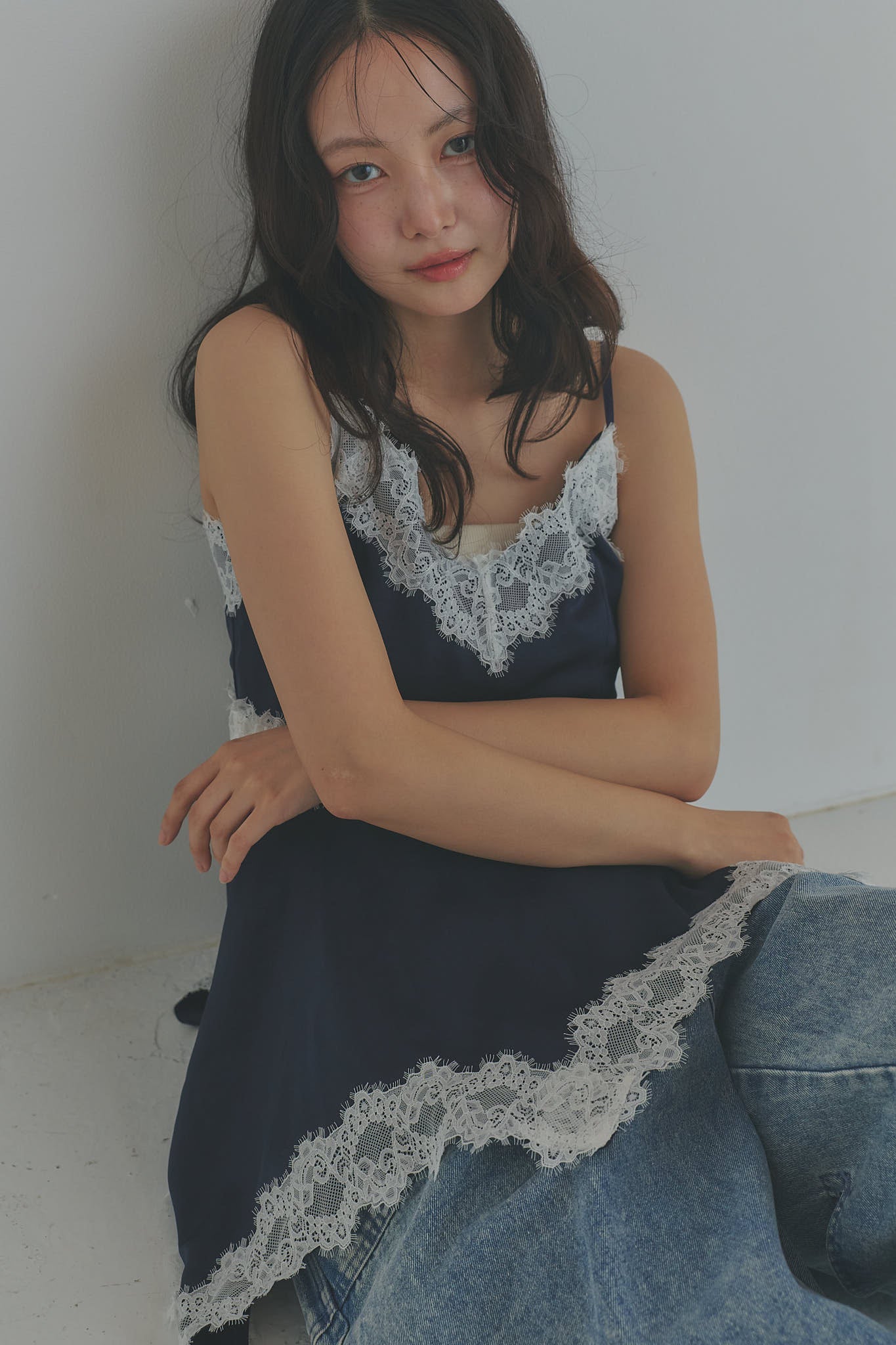asymmetry lace camisole