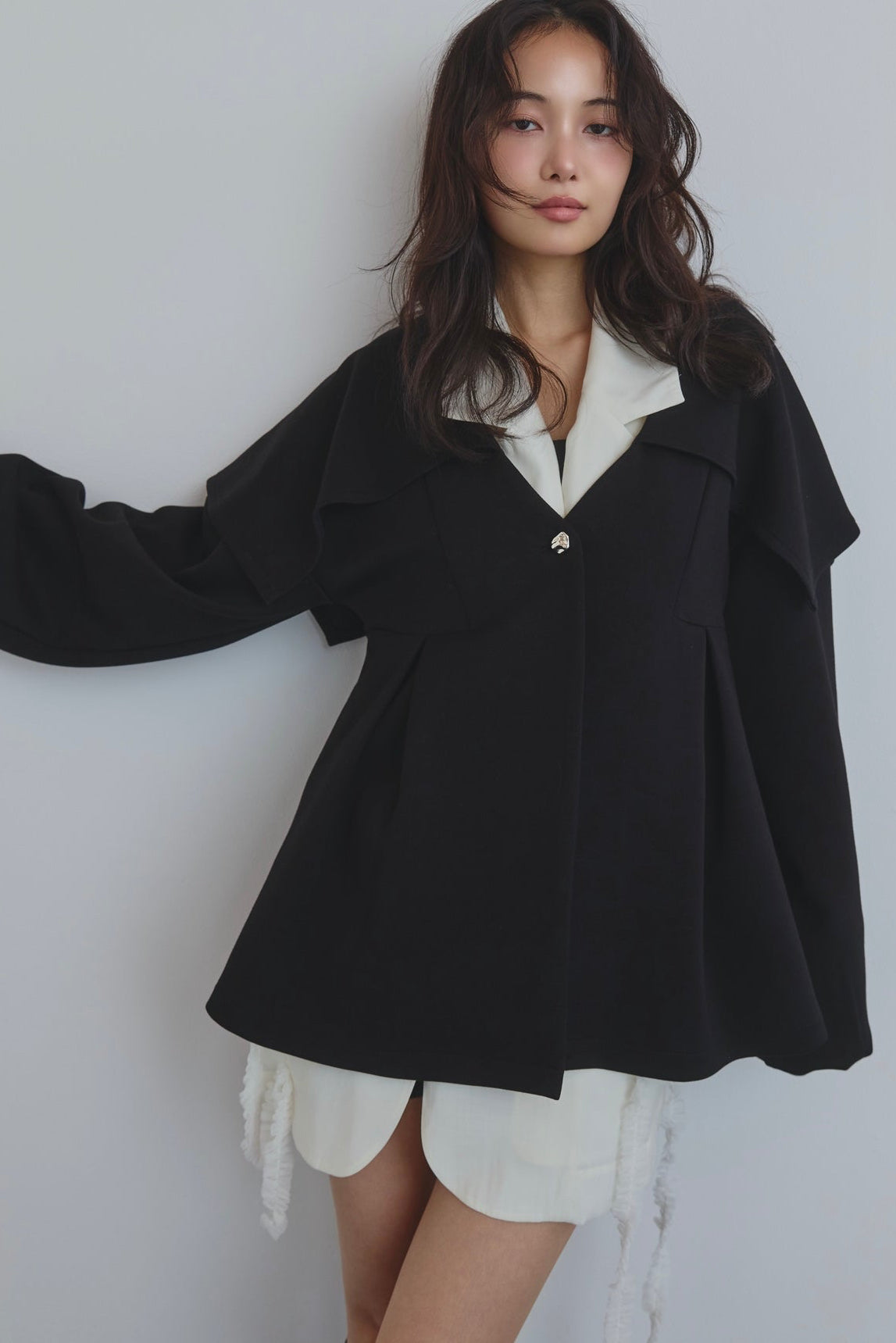 big collar peplum sweat