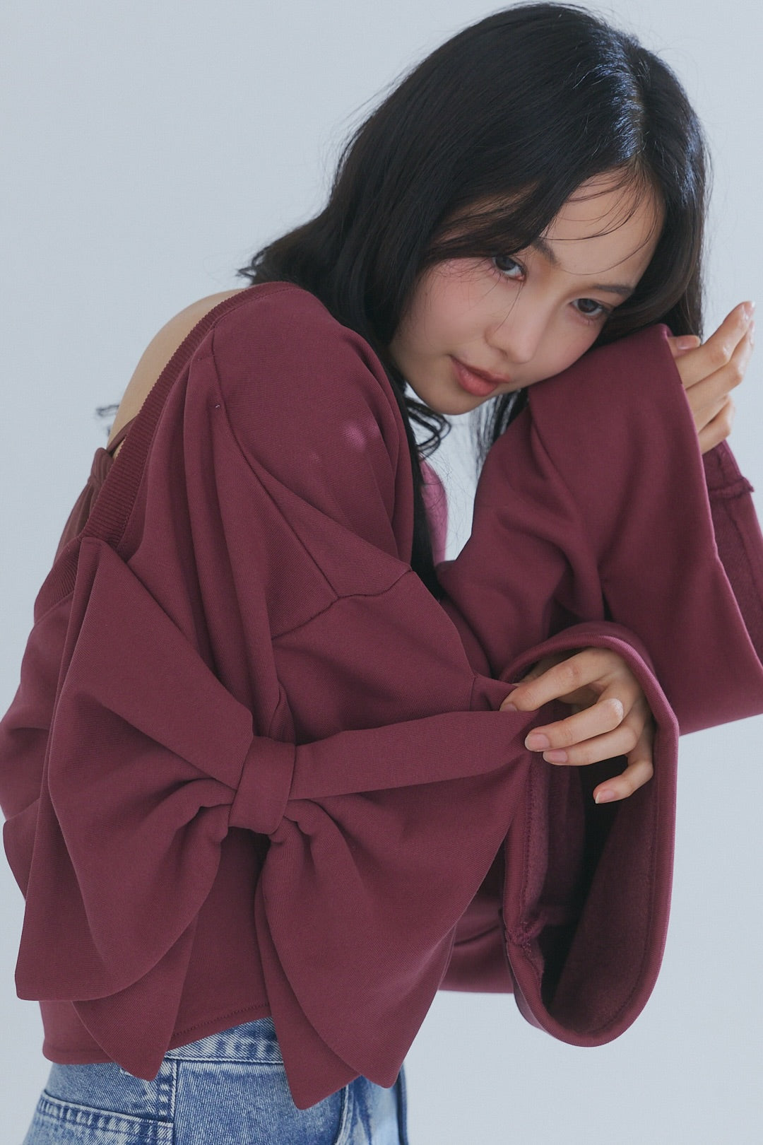 back open ribbon sweat