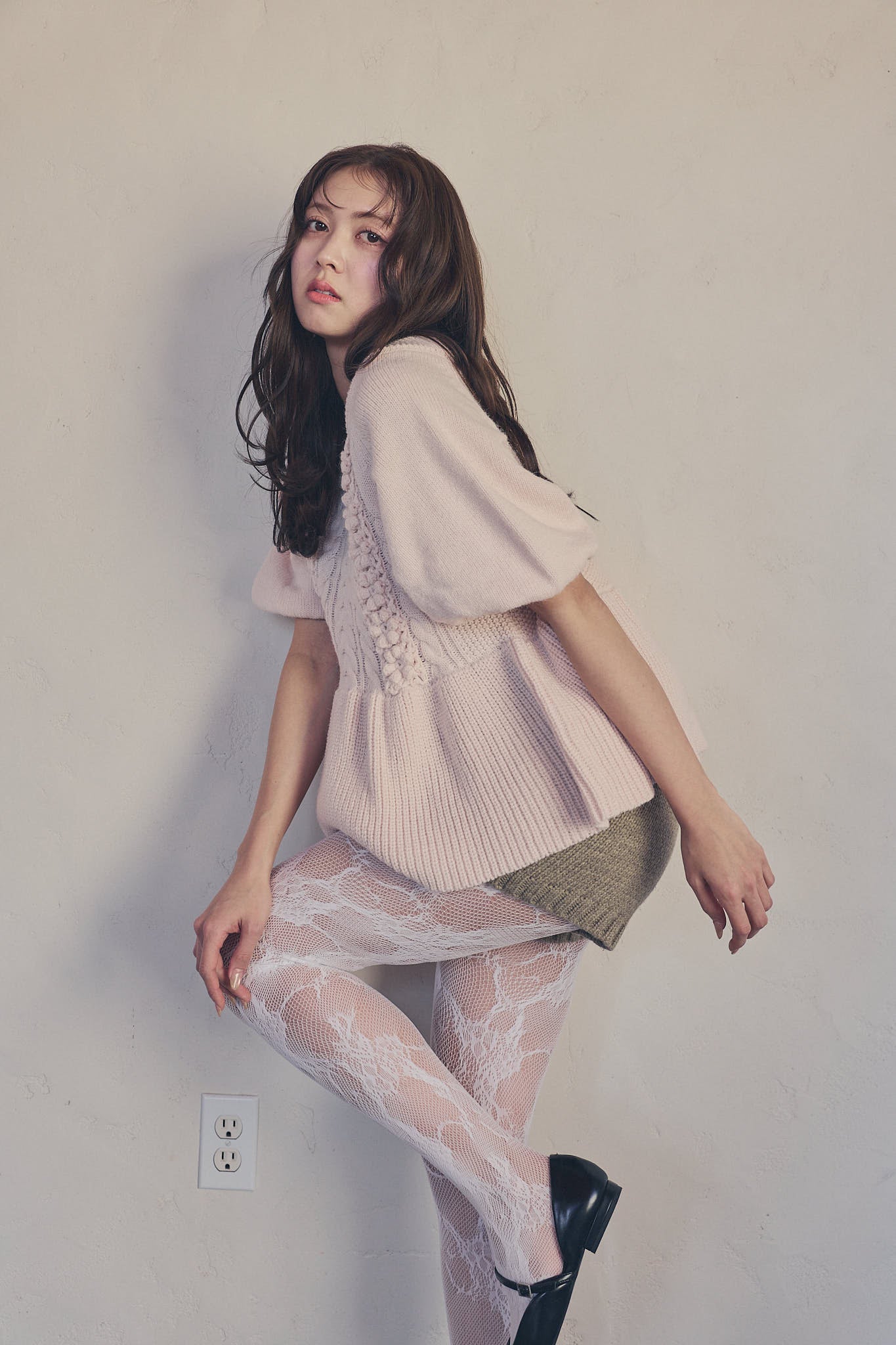 flower cable design knit