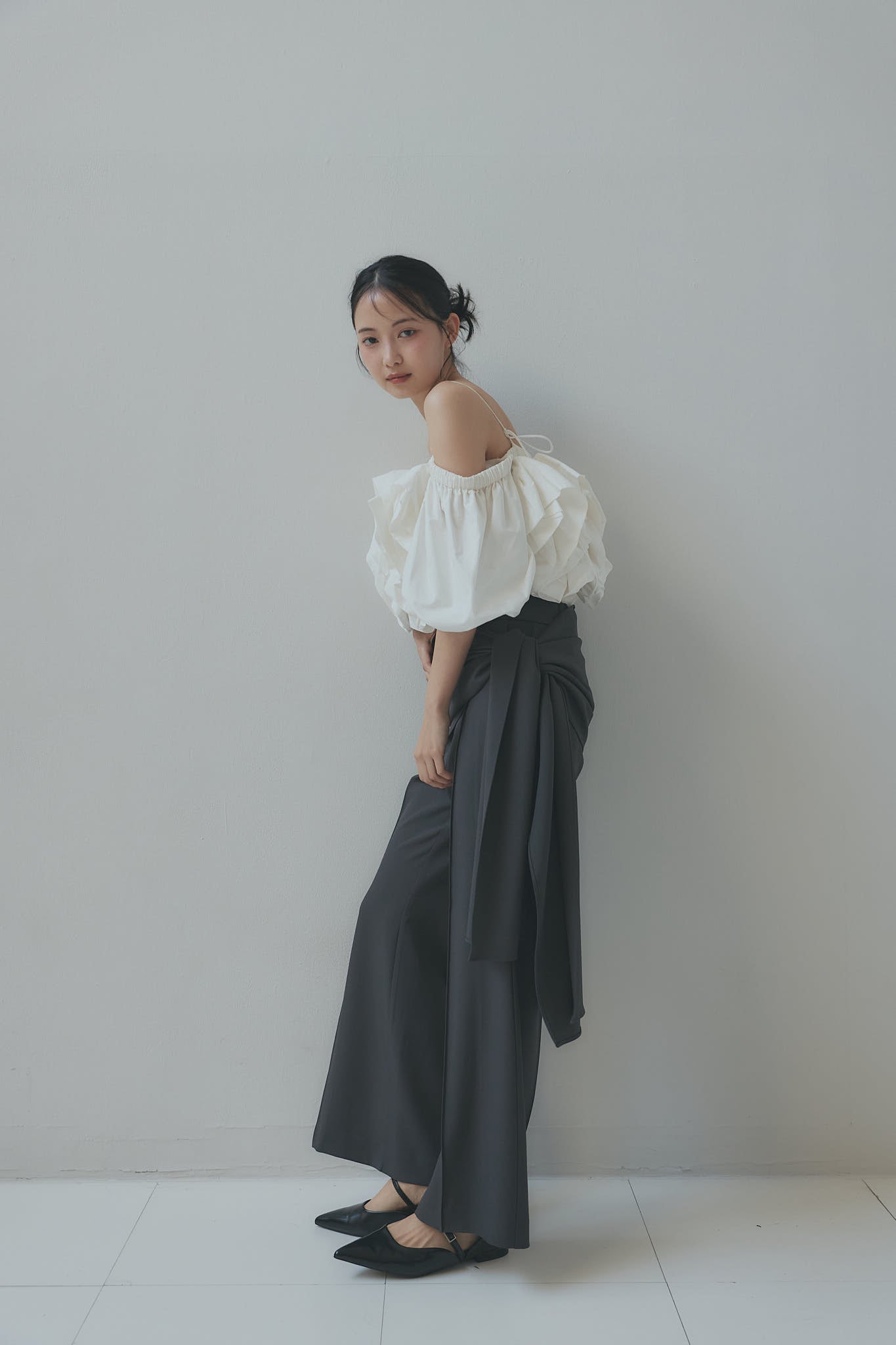 layered rap flare pants