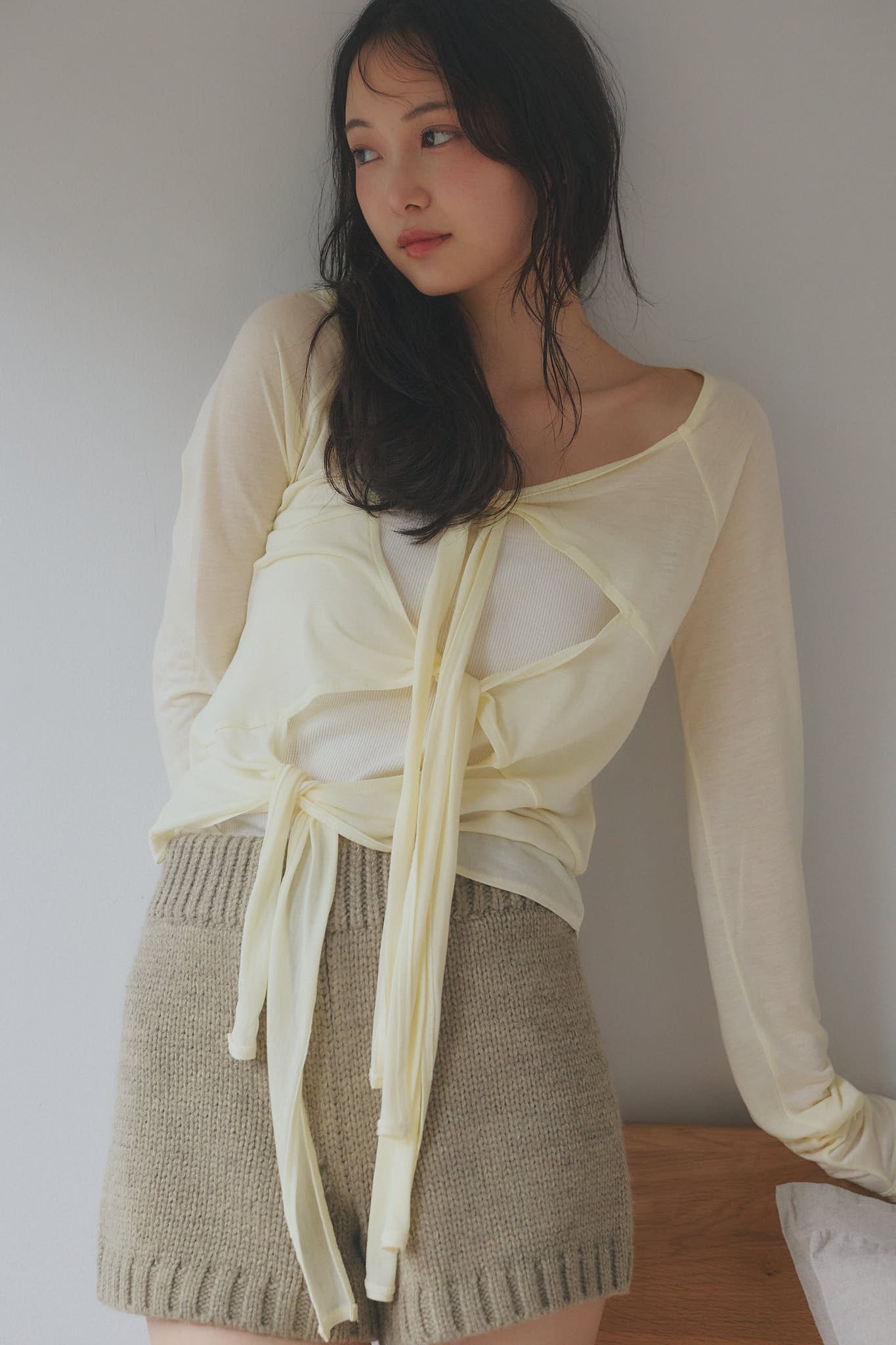 tie design sheer tops