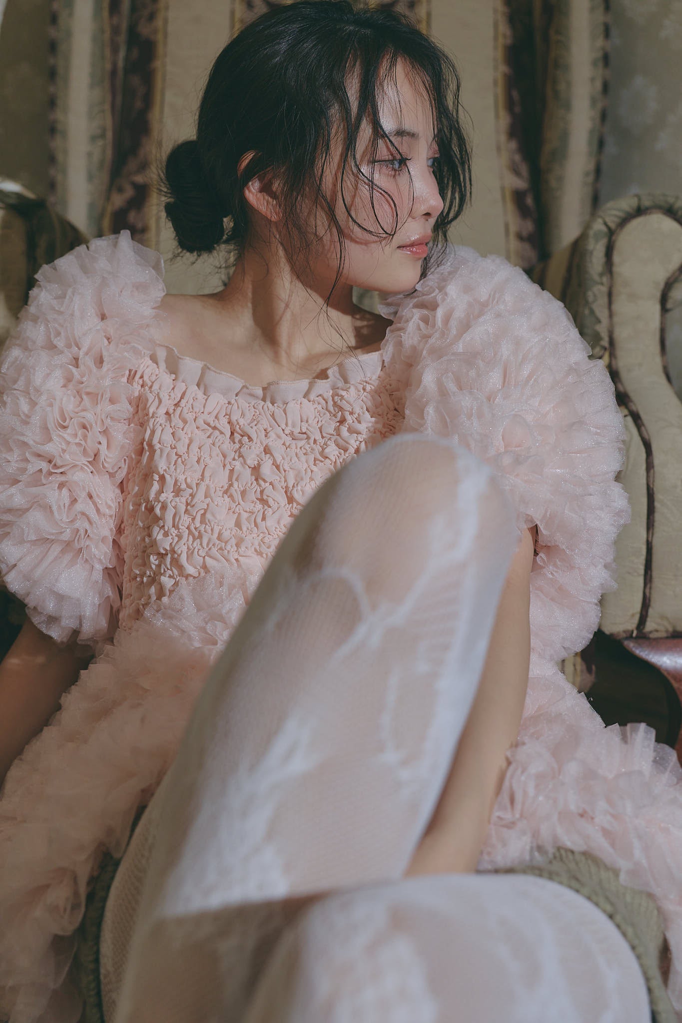 soft sparkle tulle blouse