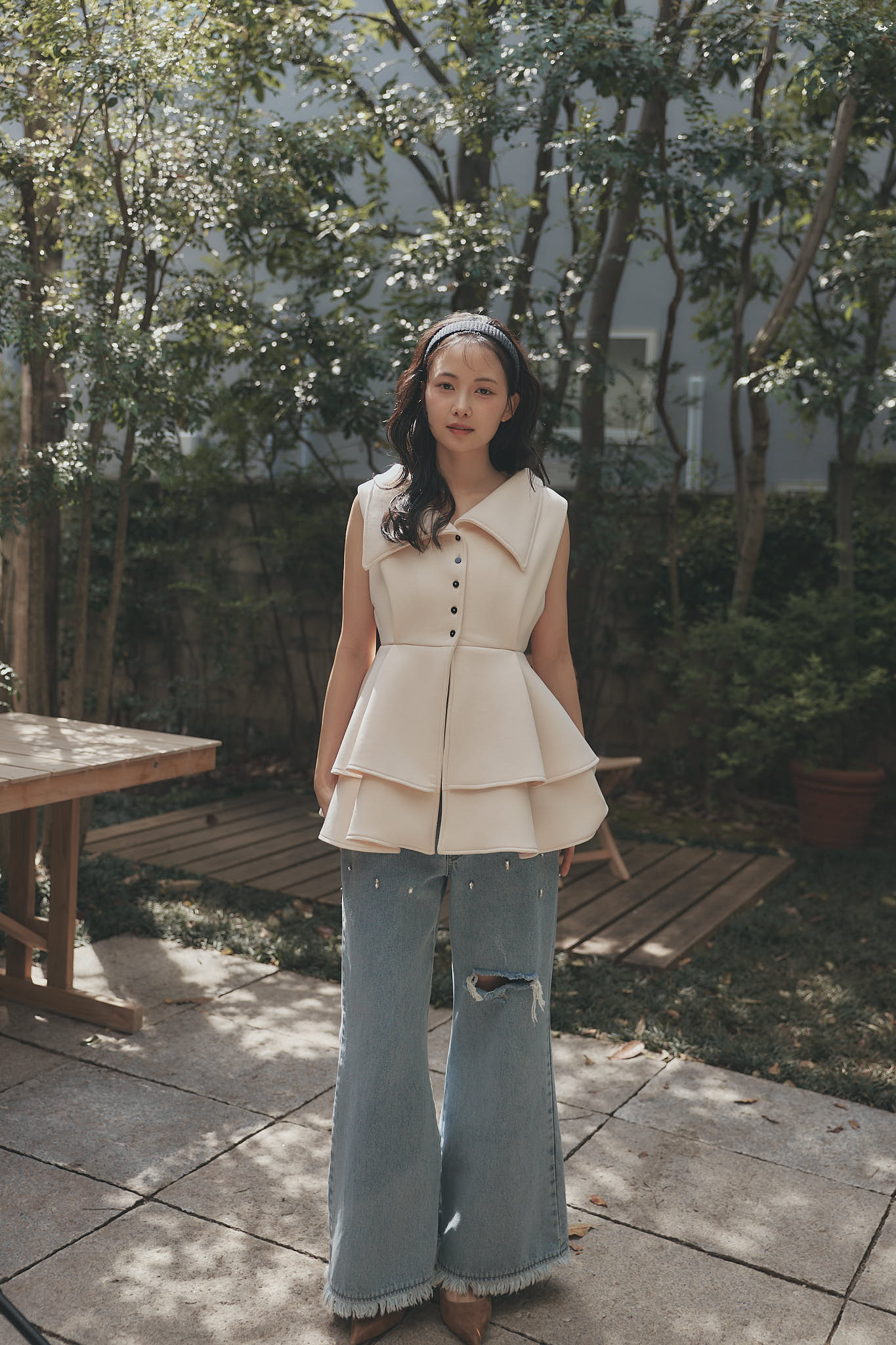 collar design peplum tops