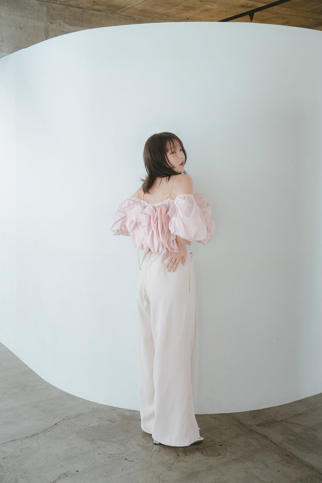 volume off shoulder blouse