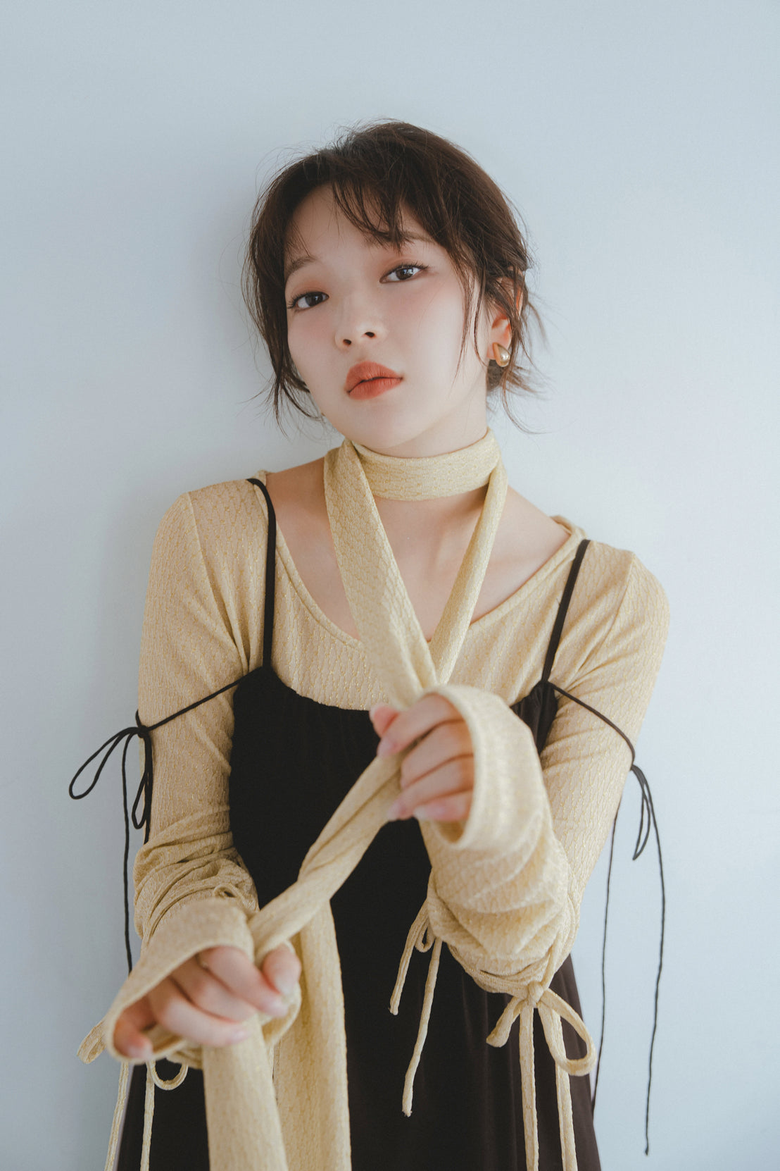 ribbon sleeve tops