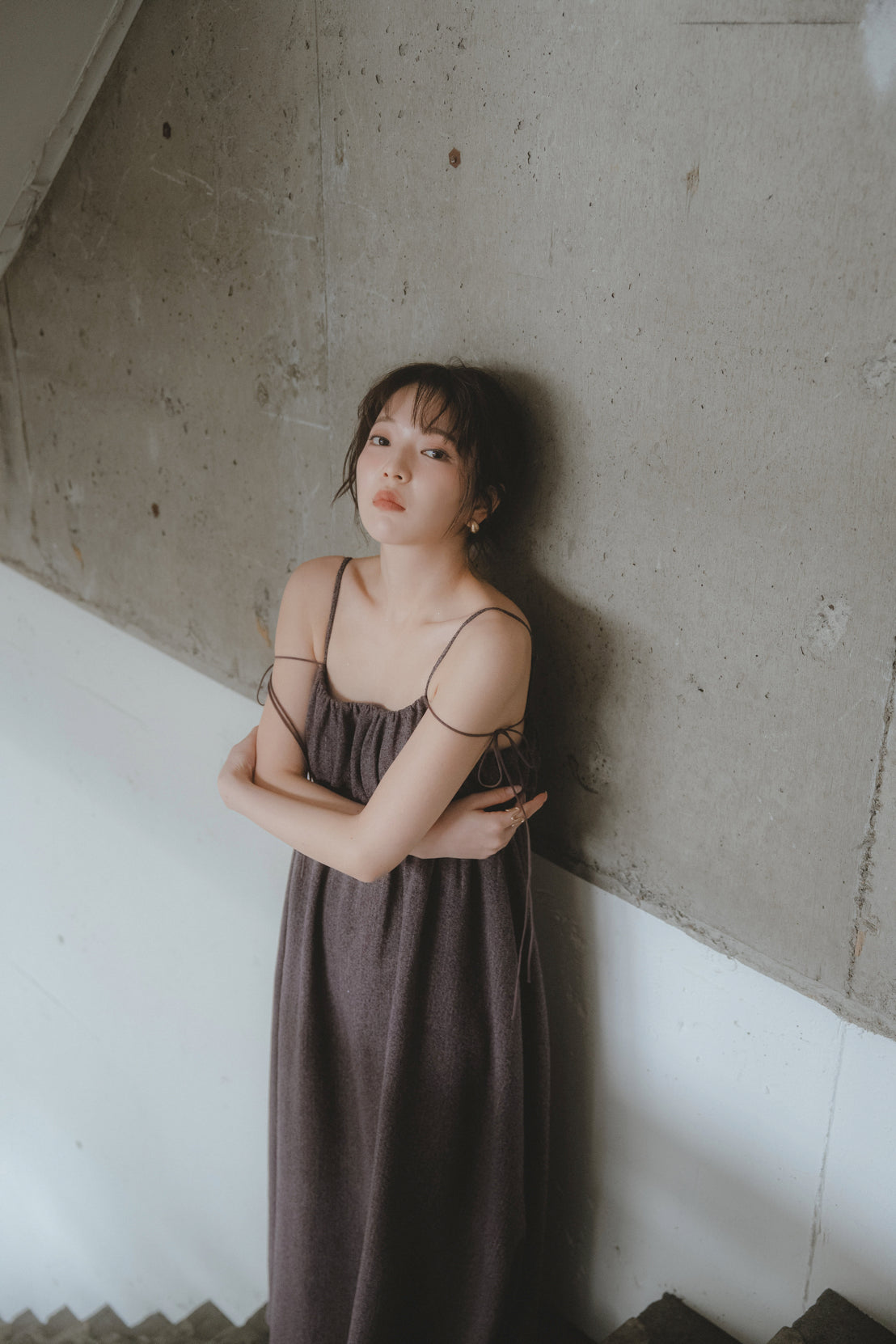 gather volume cami one-piece