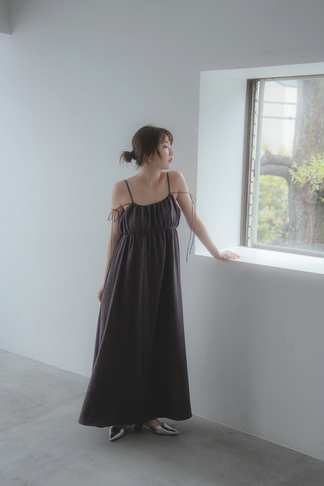 gather volume cami one-piece