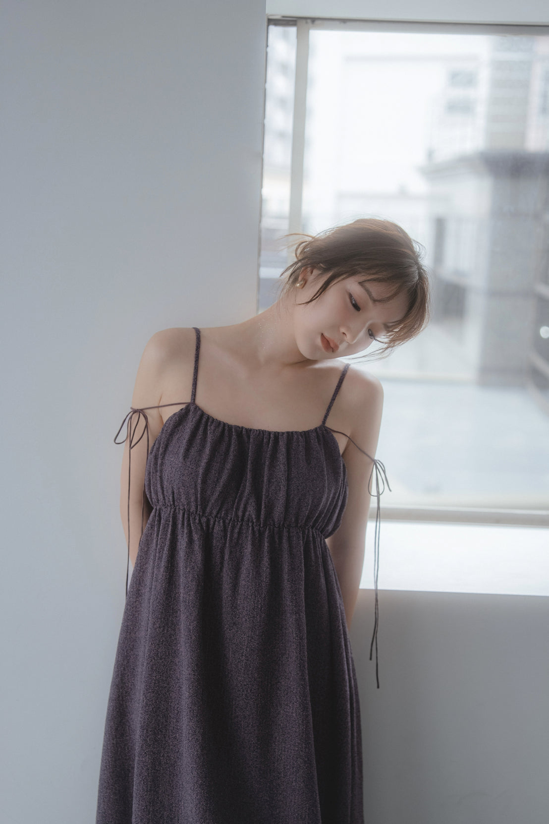gather volume cami one-piece