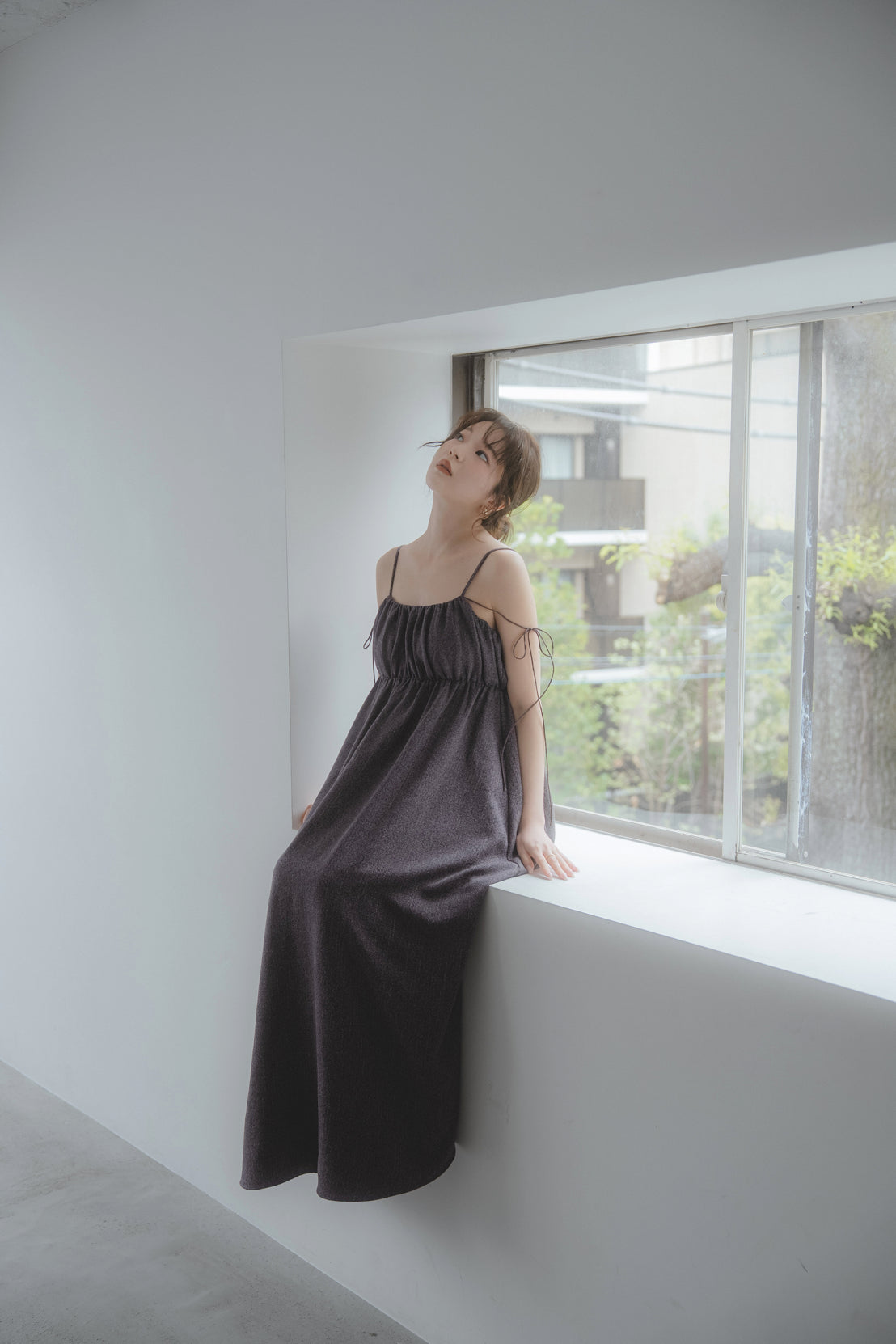 gather volume cami one-piece