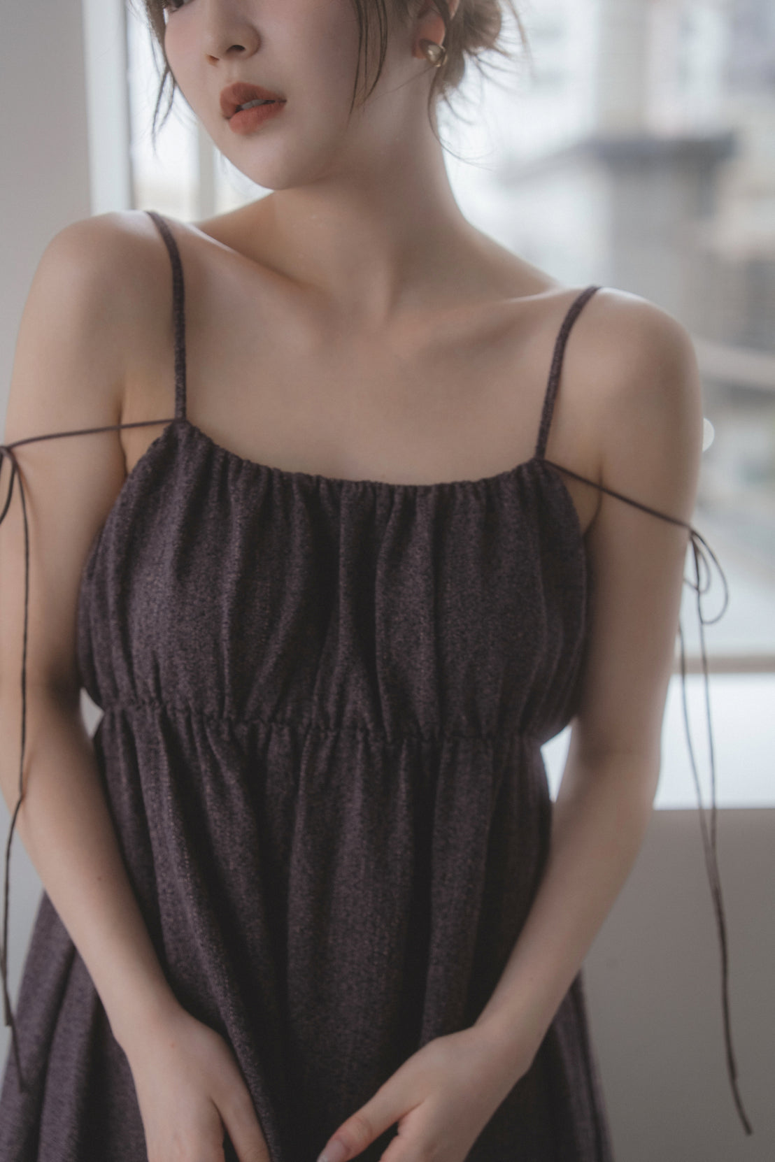 gather volume cami one-piece