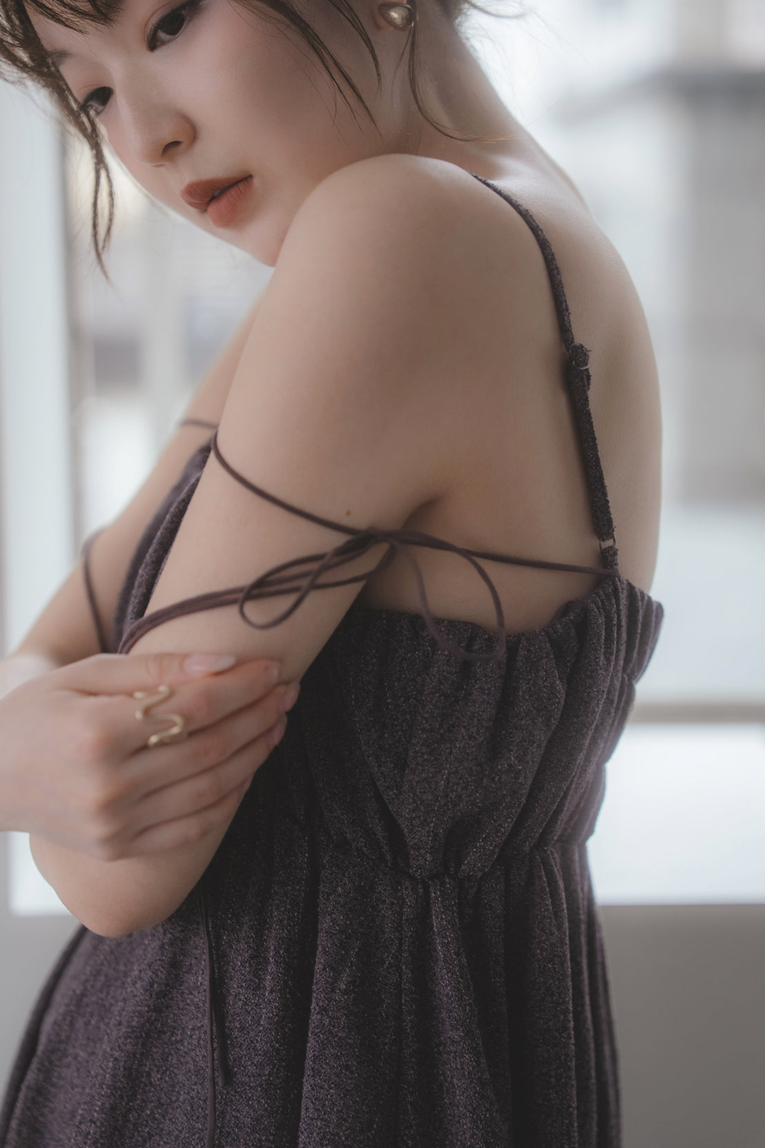 gather volume cami one-piece