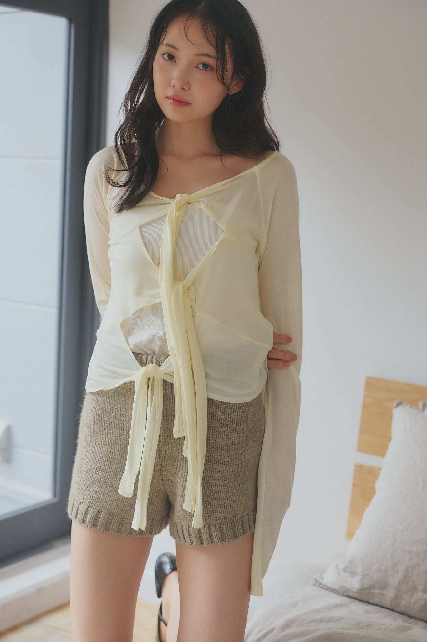 tie design sheer tops