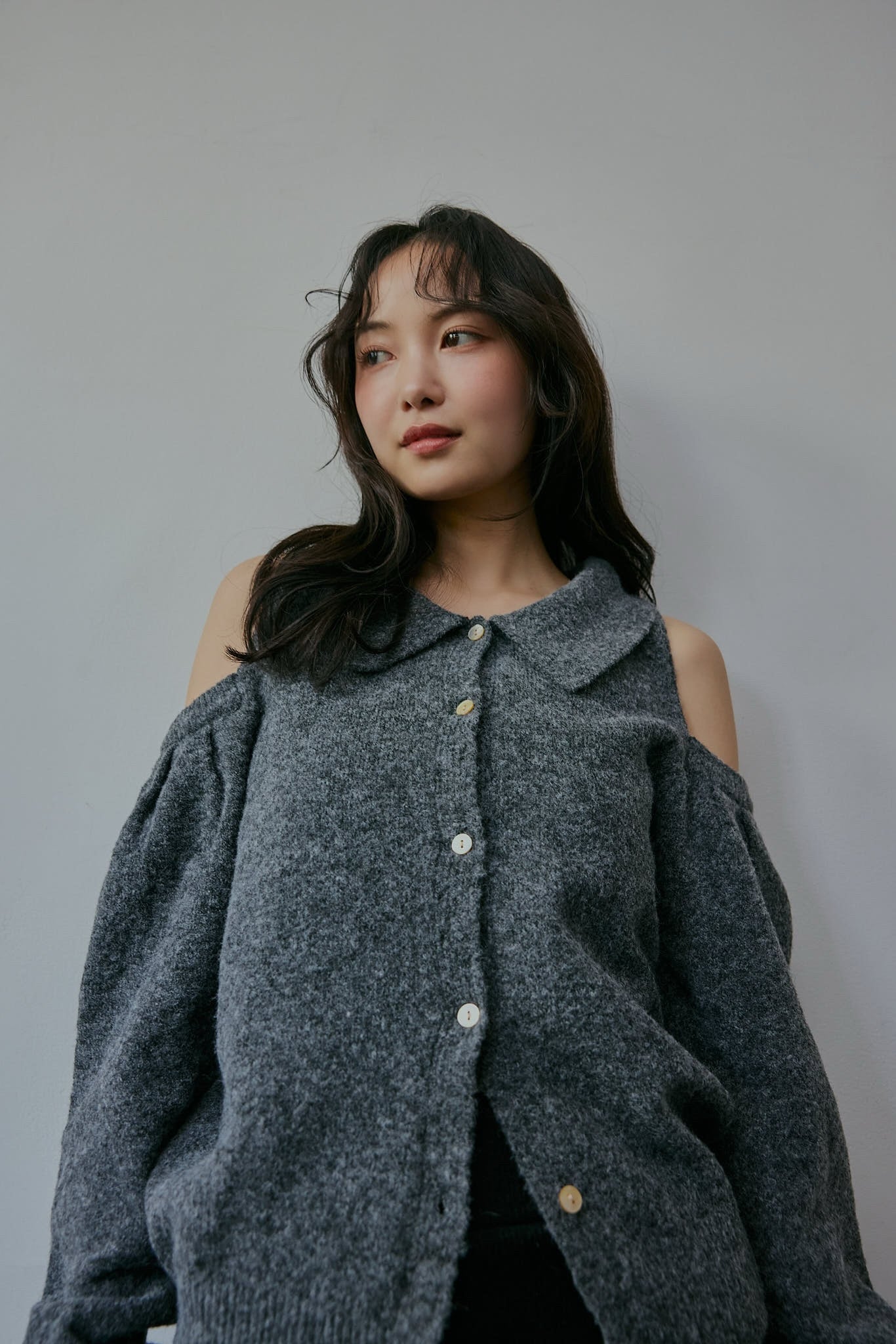 collar design shoulder knit