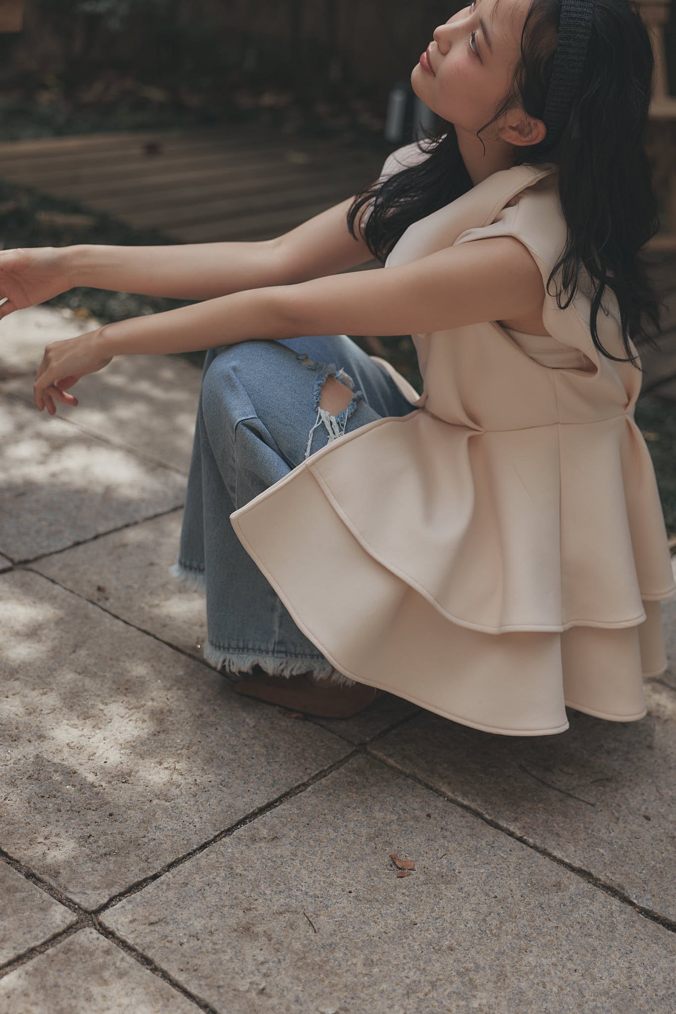 collar design peplum tops