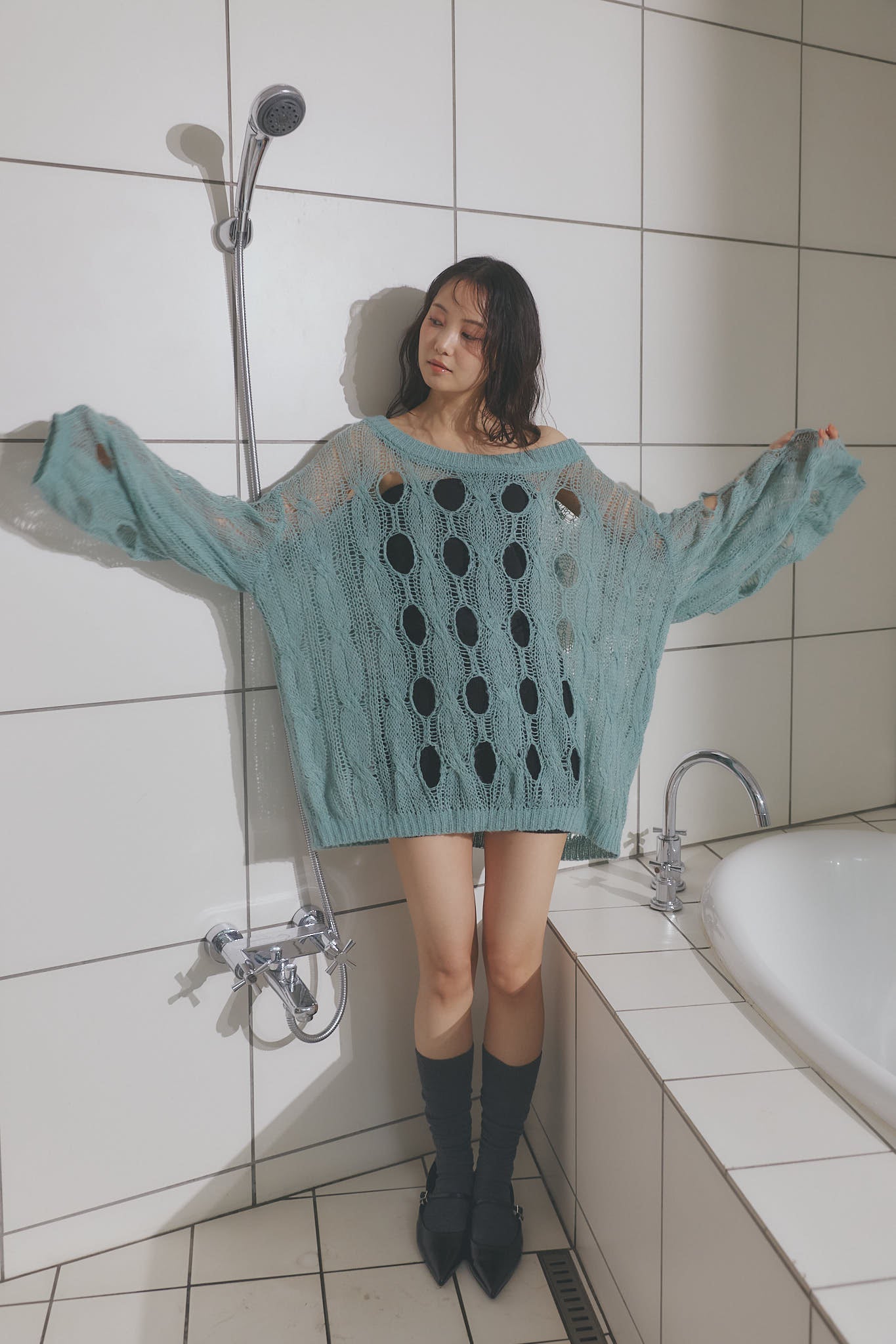 cloudy sheer knit