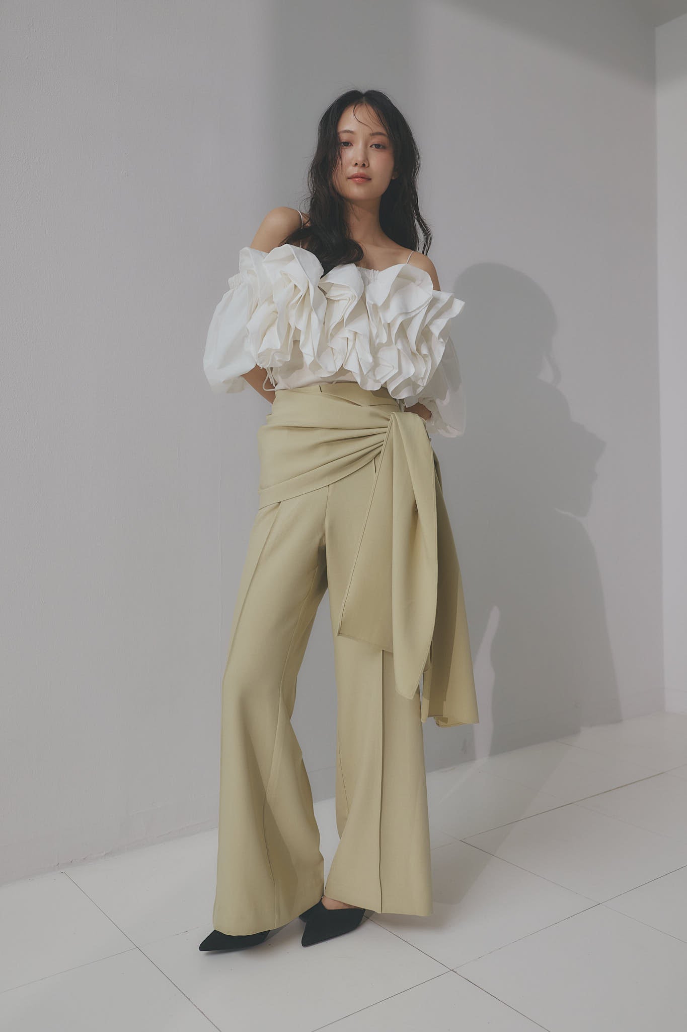 layered rap flare pants