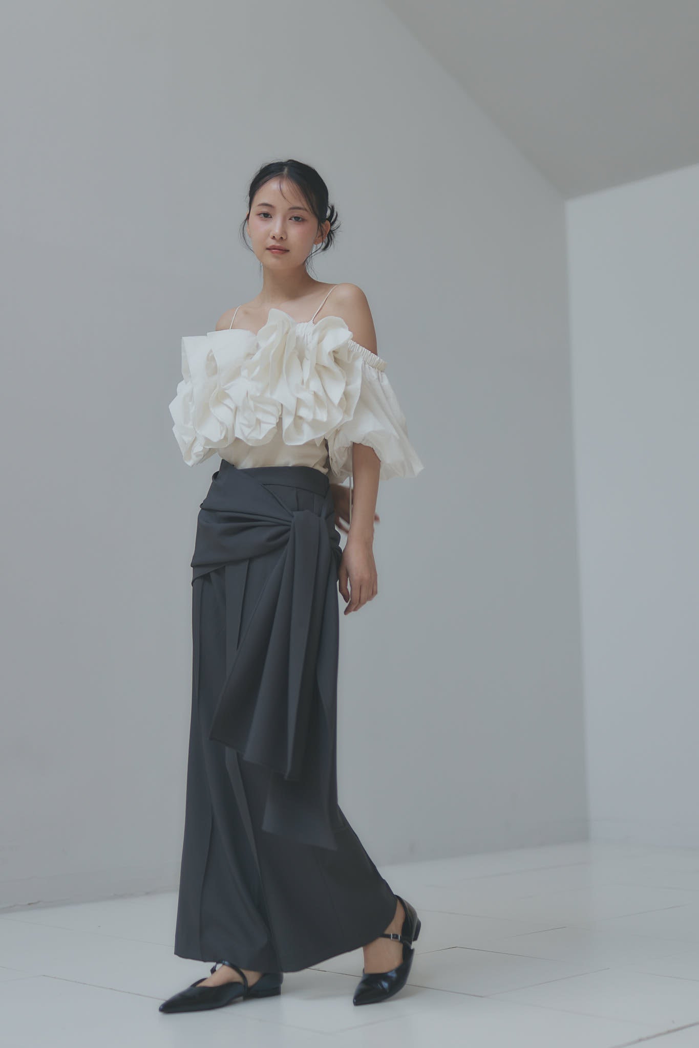 layered rap flare pants